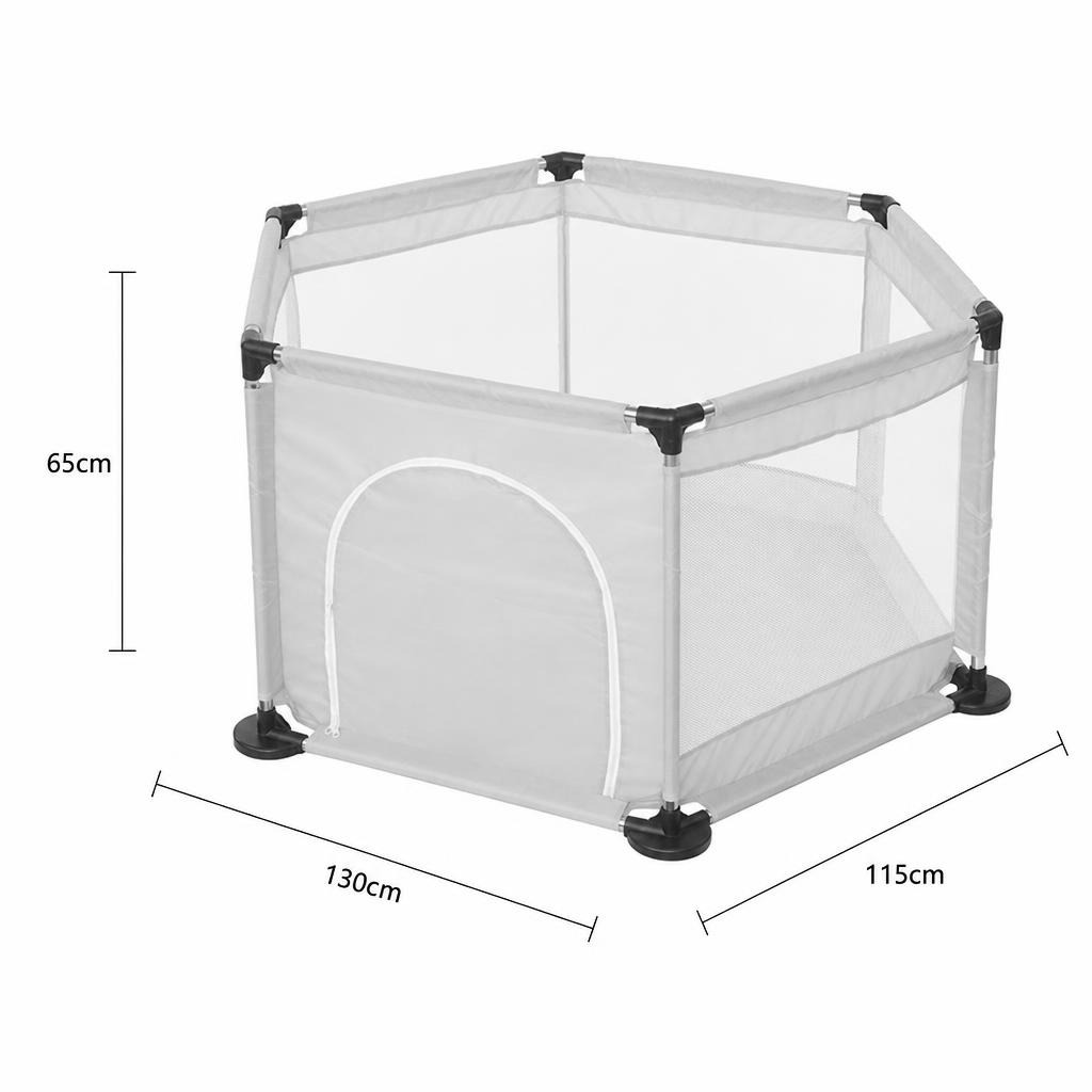 Tarc de Joaca si Siguranta pentru Copii DNT-104, , Dimensiuni 130 x 115 x 65 cm, Structura de Protectie pentru Interior, Gri 5