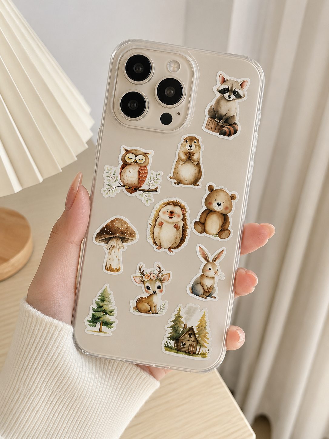 Rola cu 500 Stickere Decorative, , 10 Modele cu Animale de Padure, Tip Washi Tape, pentru Jurnal, Caiete si Activitati DIY, Latime Rola 3 cm, Multicolor 5