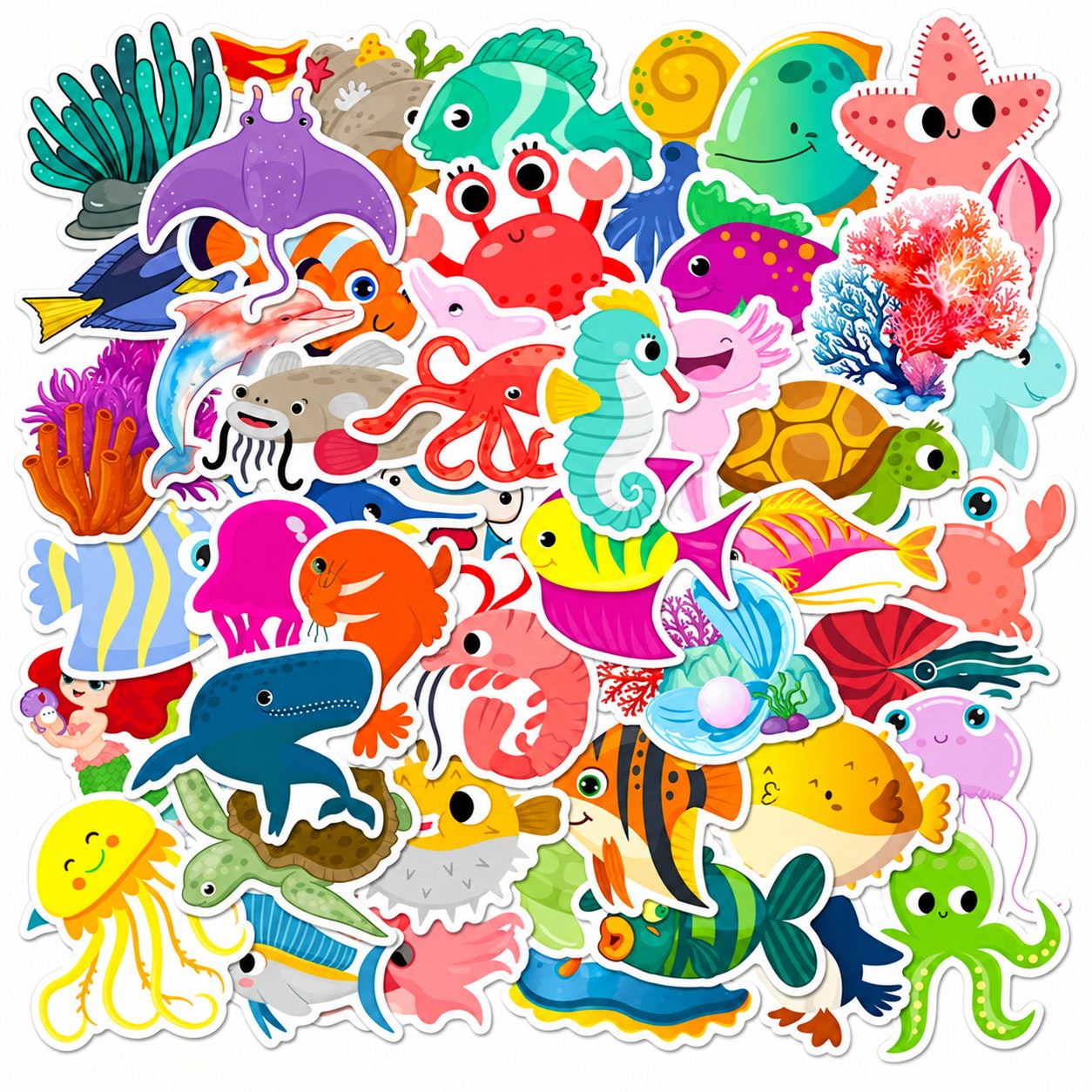Stickere viaţă marină delfini rechini 50 file