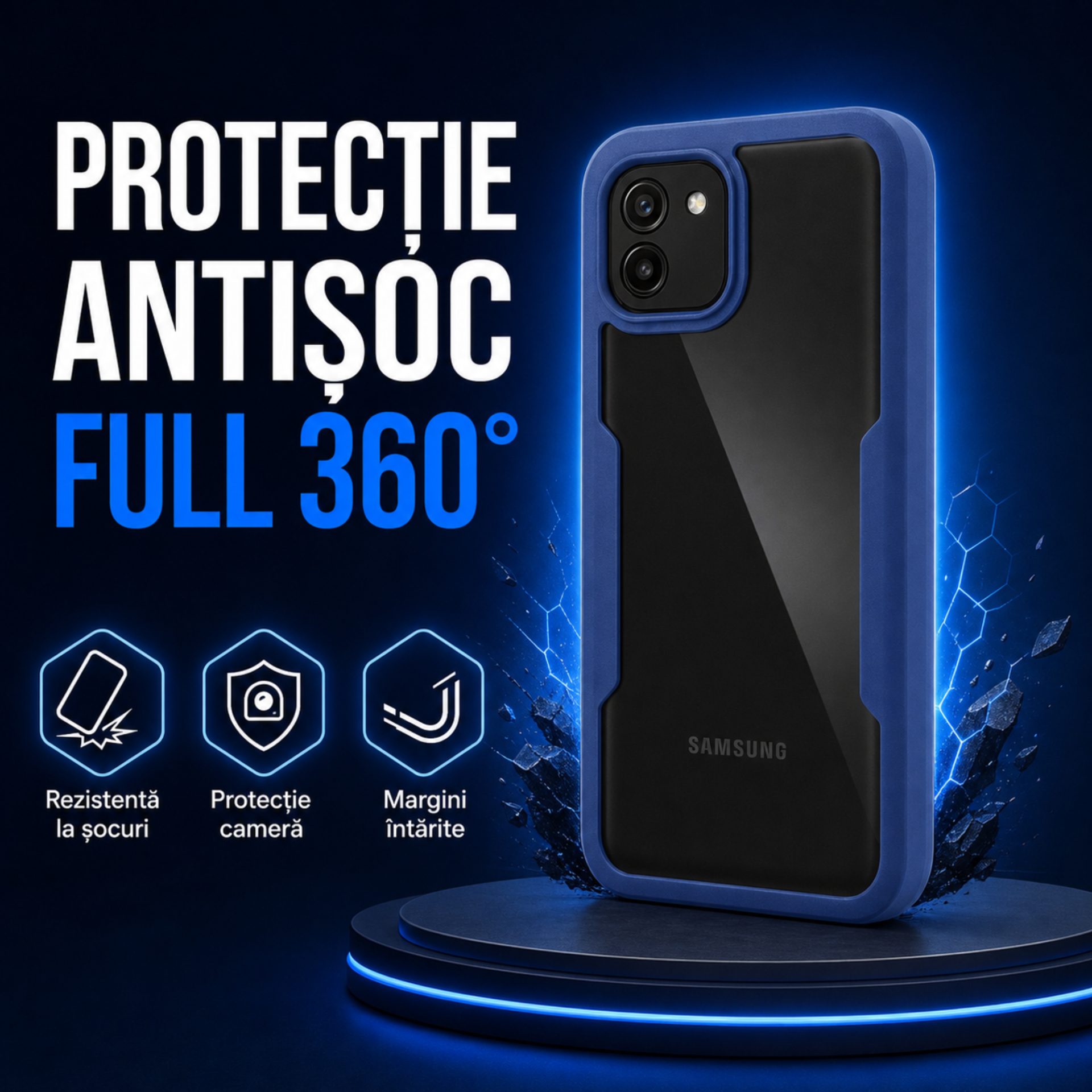 Vedere laterală husa Max Defence Galaxy A03