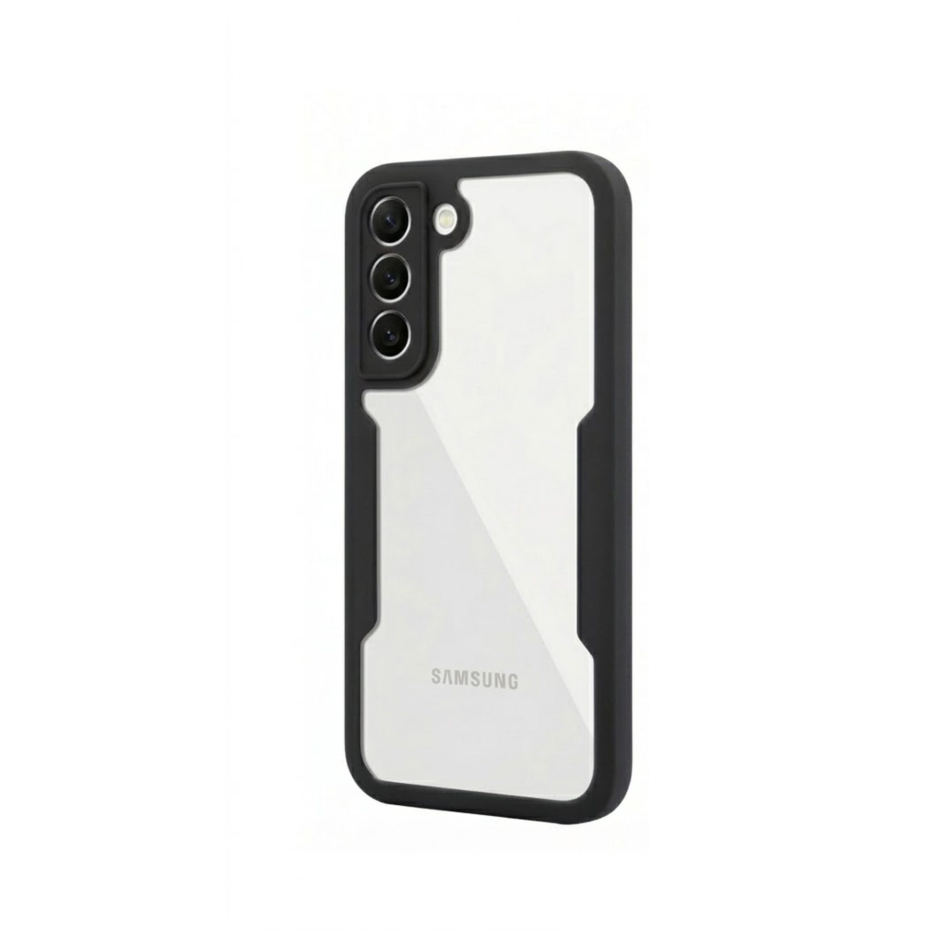 Husa Max Defence pentru Samsung Galaxy S22, Bumper Negru, Fata Dubla Transparenta, Protectie Antisoc Full 360 ( fata, spate, margini ), Flippy