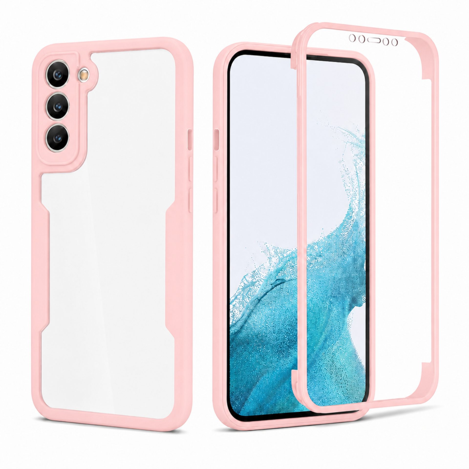Husa Max Defence Samsung Galaxy S22 Plus Roz Transparent