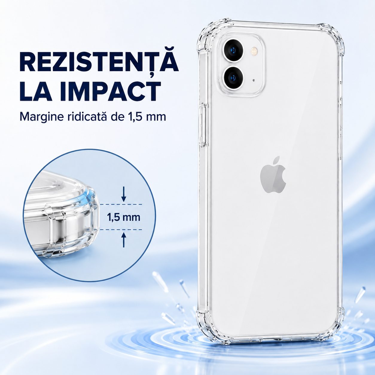 Detaliu protecție colțuri husă iPhone 12