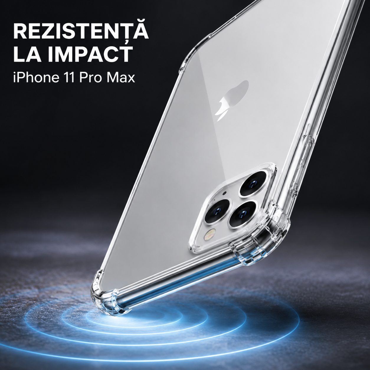 Husă transparentă iPhone 11 Pro Max, vedere finală