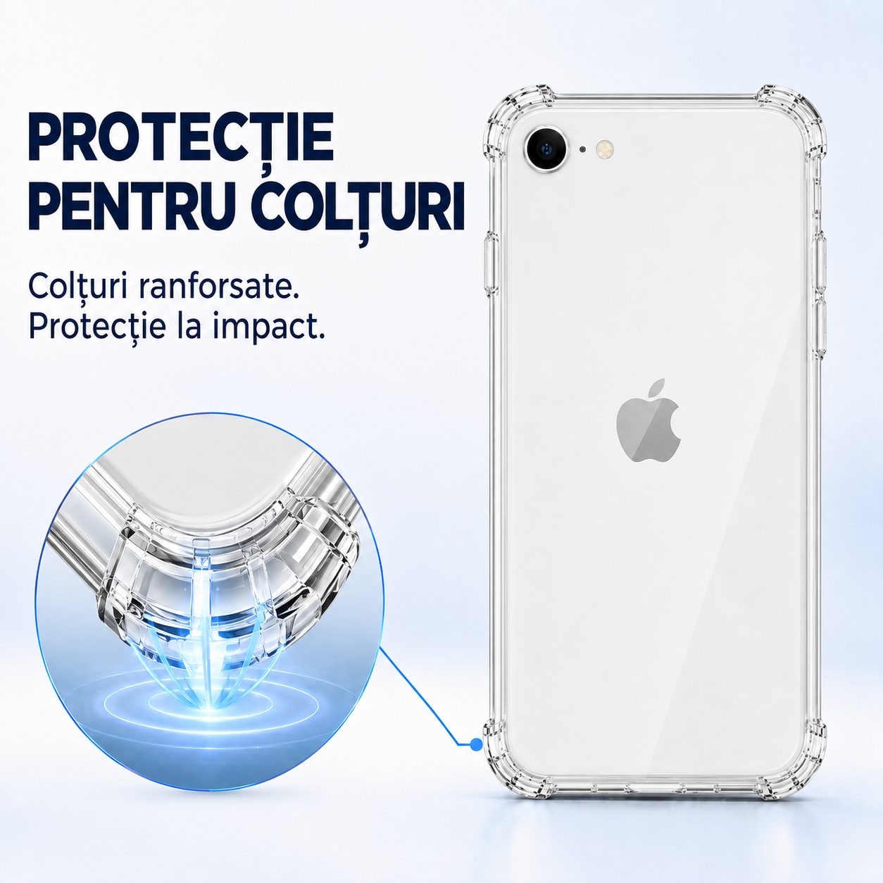 Husă iPhone 7 8 cu decupaje precise pentru butoane
