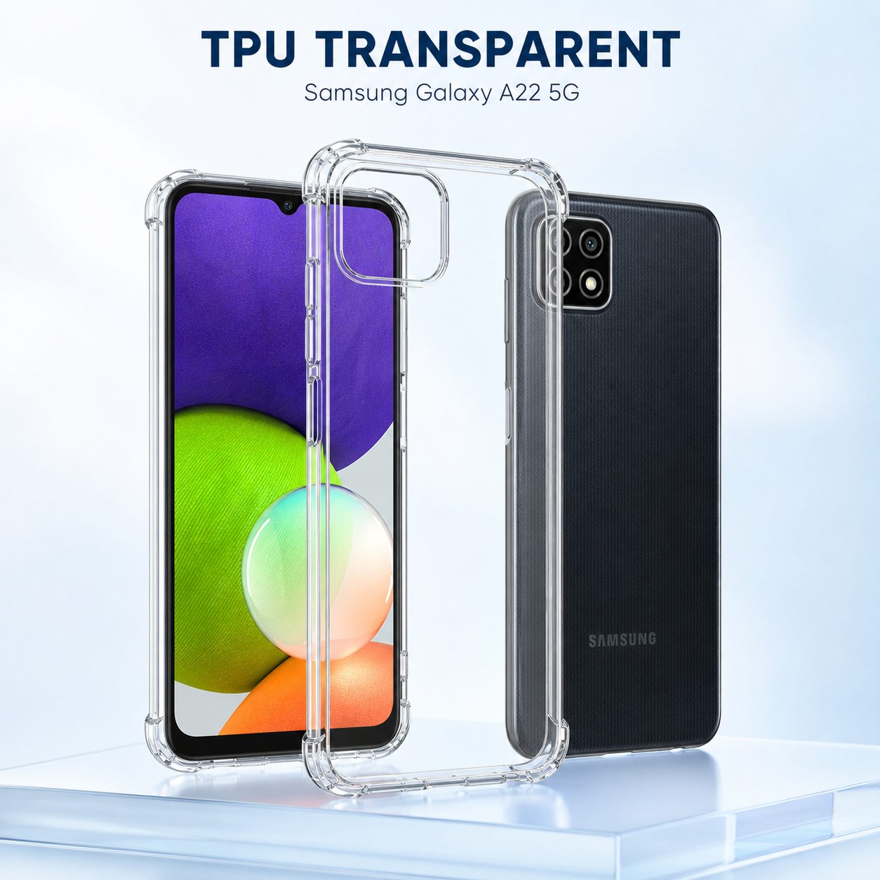 Detaliu decupaje husă TPU Galaxy A22 5G