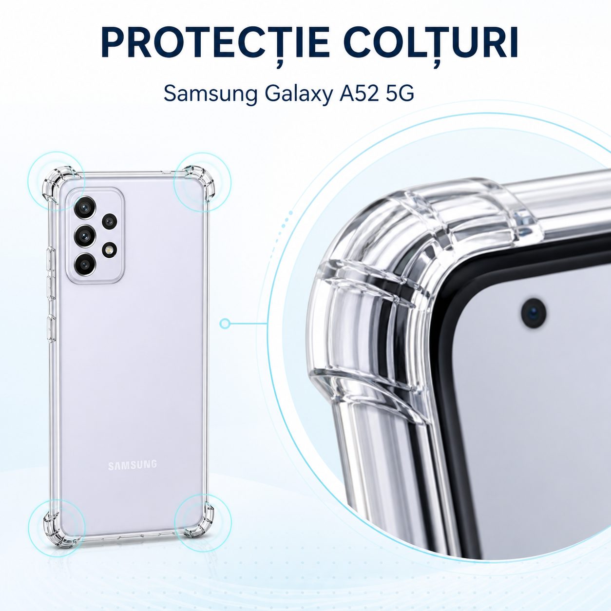 Husă antisoc cu protecție butoane Samsung A52
