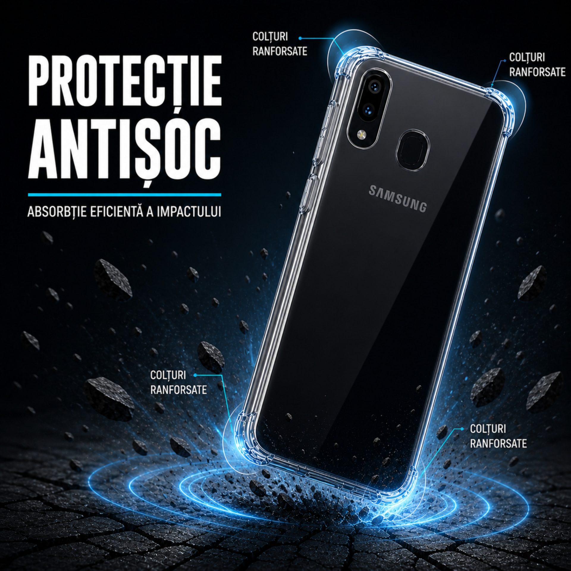 Detaliu protecție colturi Samsung A40