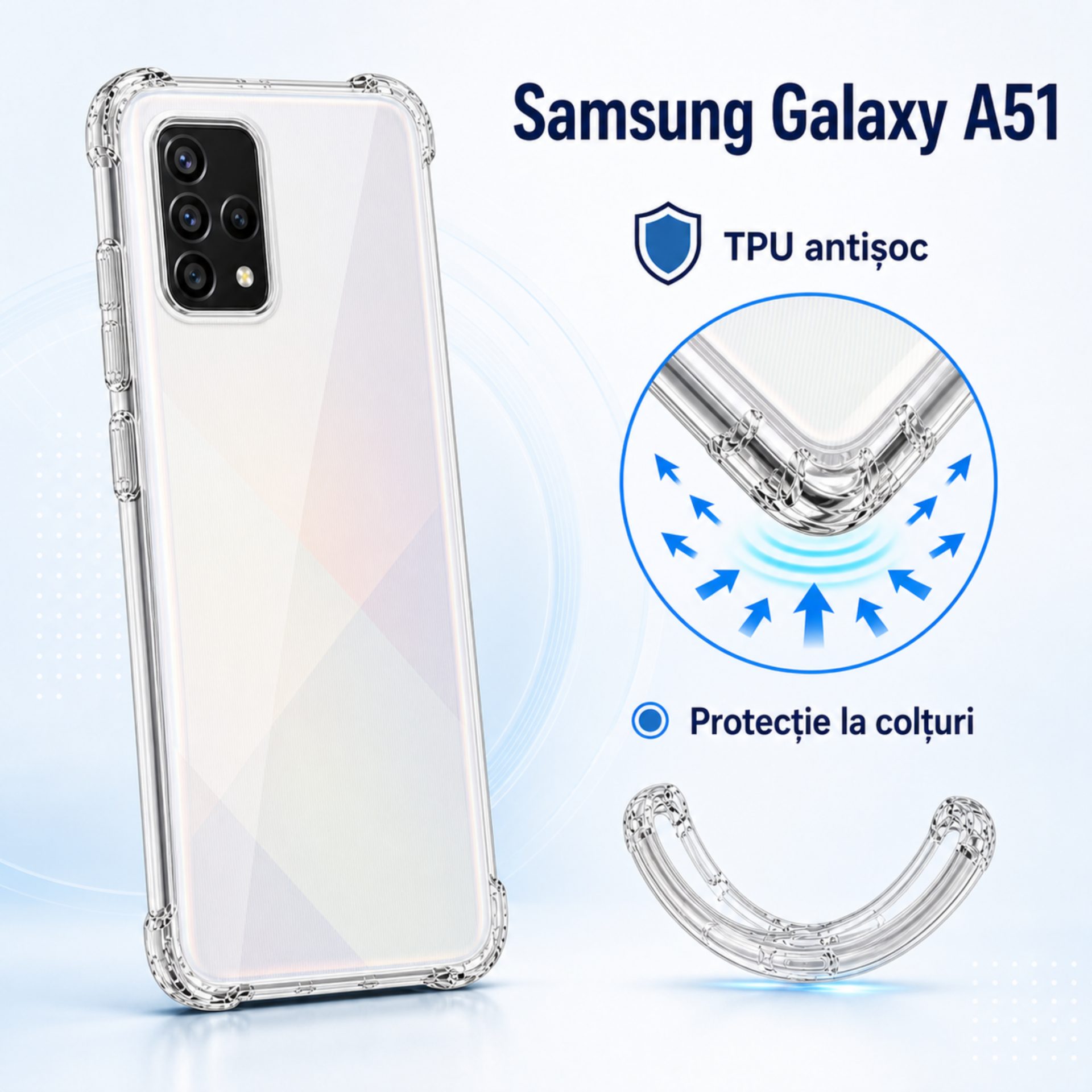 Vedere detaliată husă TPU Samsung A51