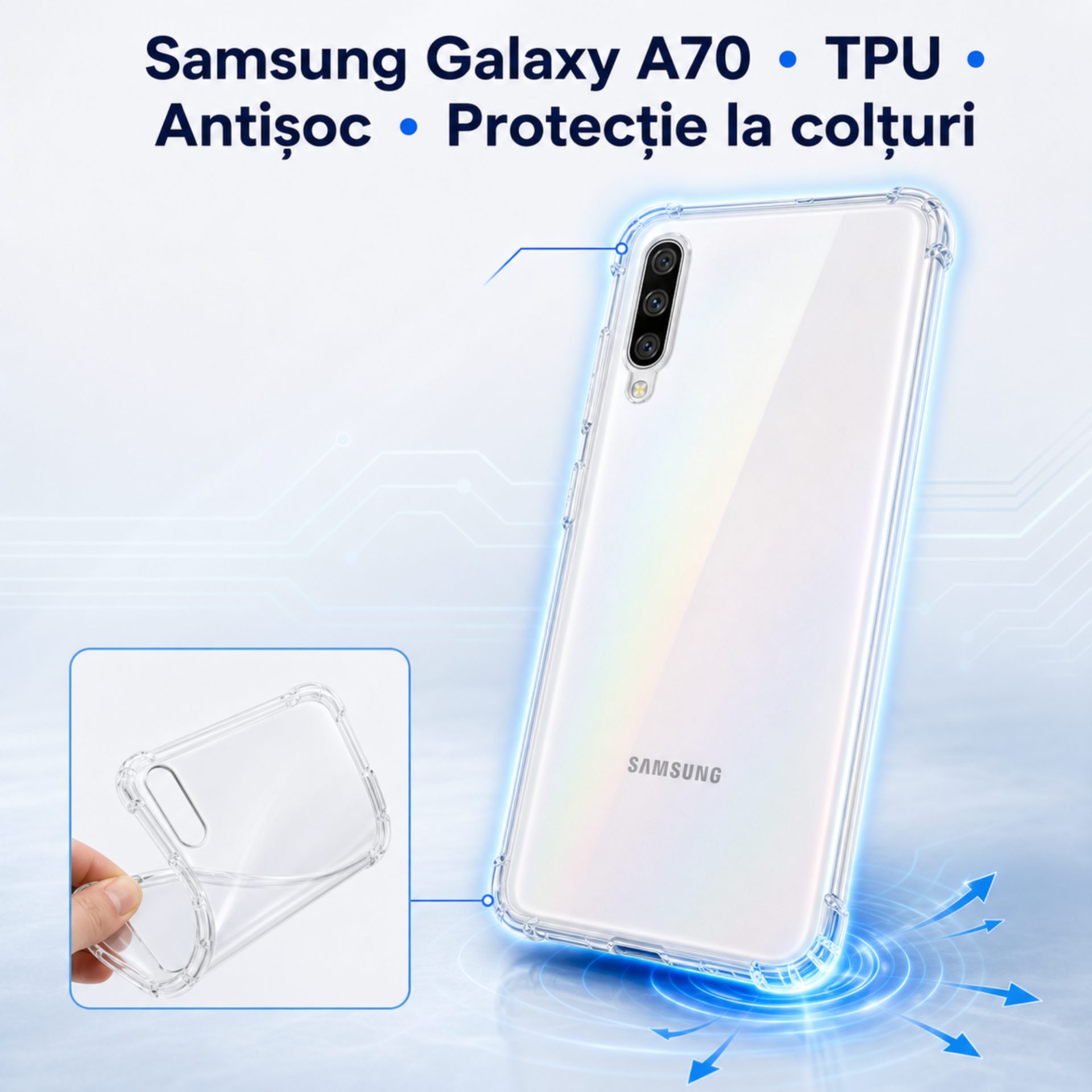 Husa Samsung Galaxy A70 detaliu design