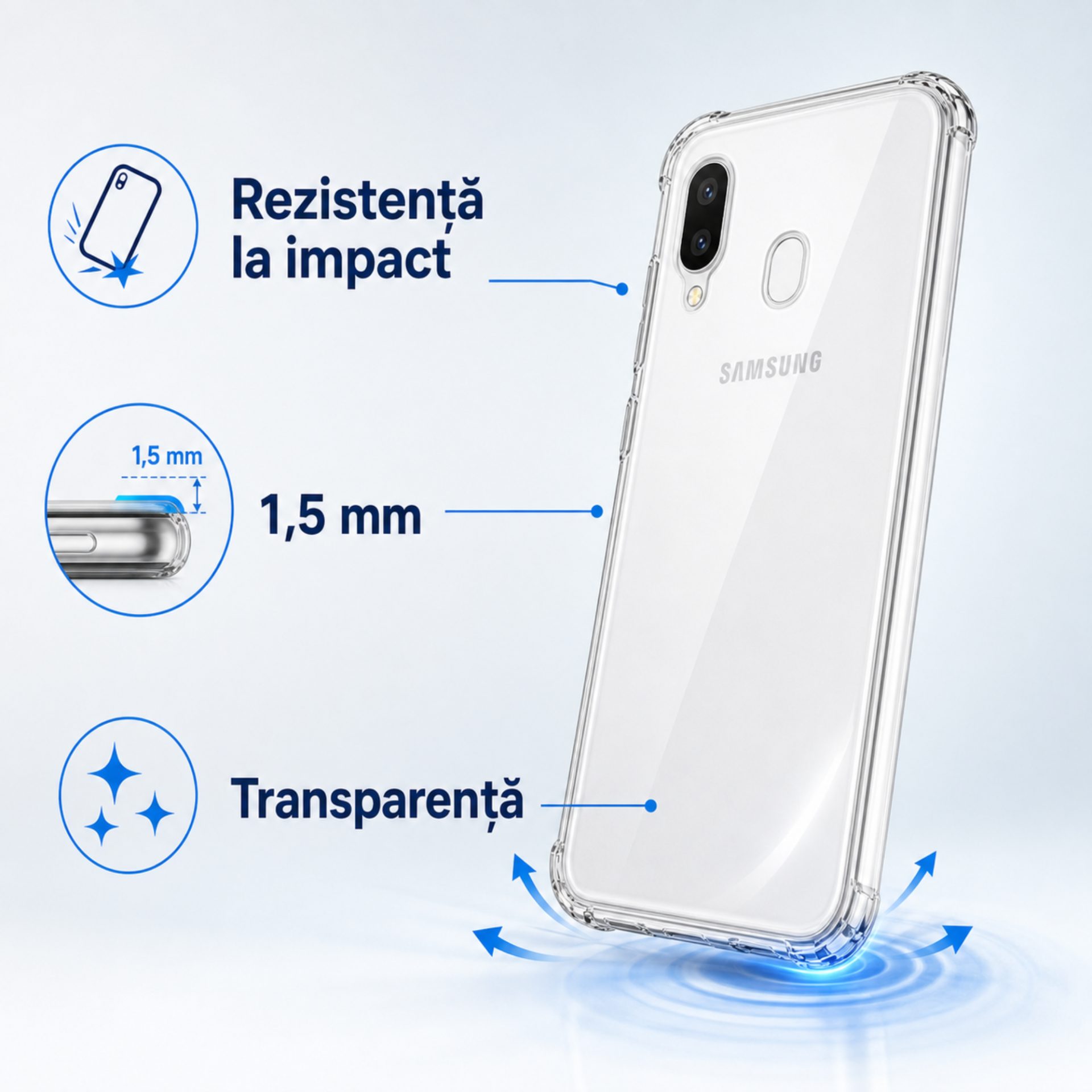 Husa samsung a20e transparenta design slim