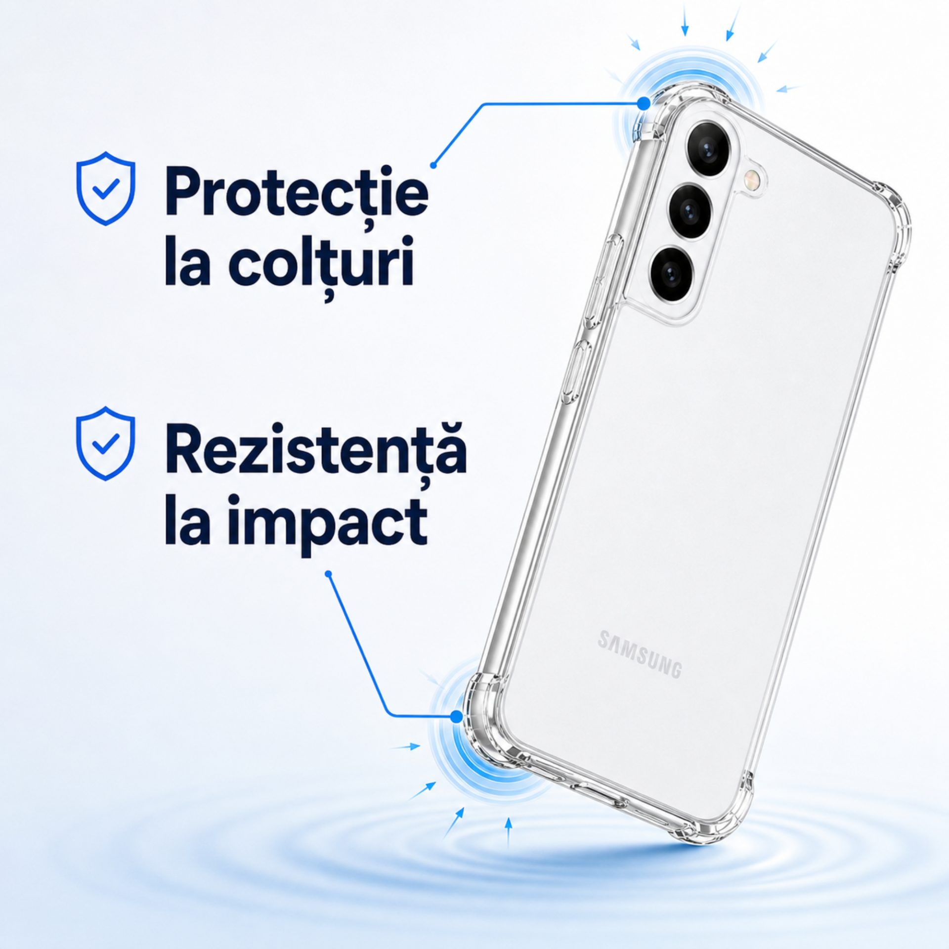 Detaliu protecție colțuri și butoane Samsung S22