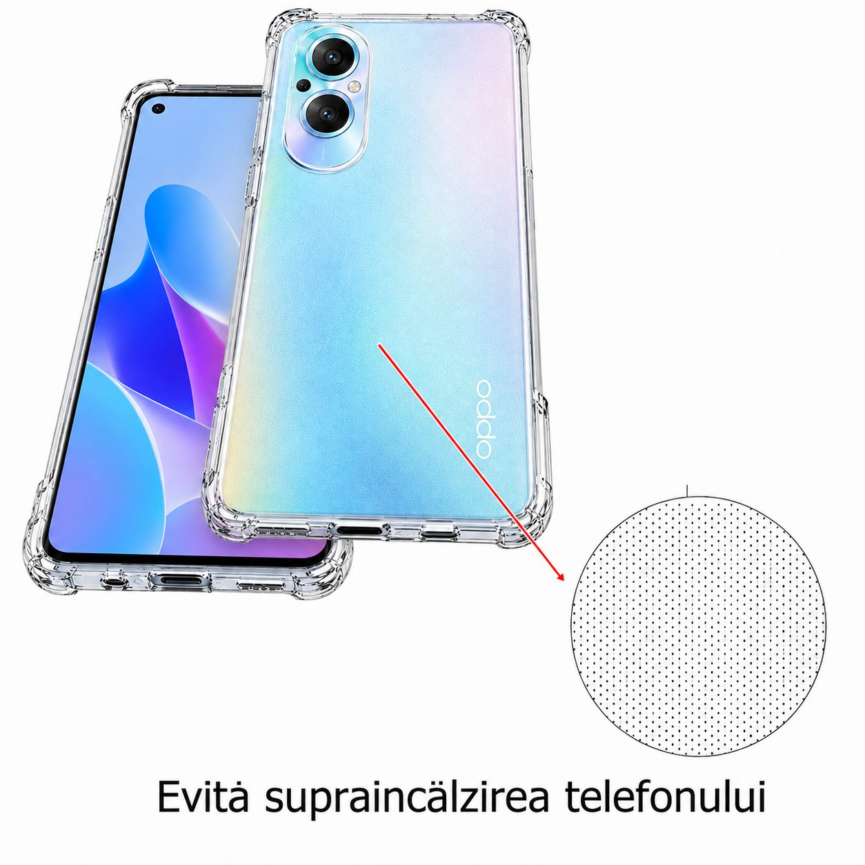 Vedere frontal husă Flippy Oppo Reno 7 Lite 5G