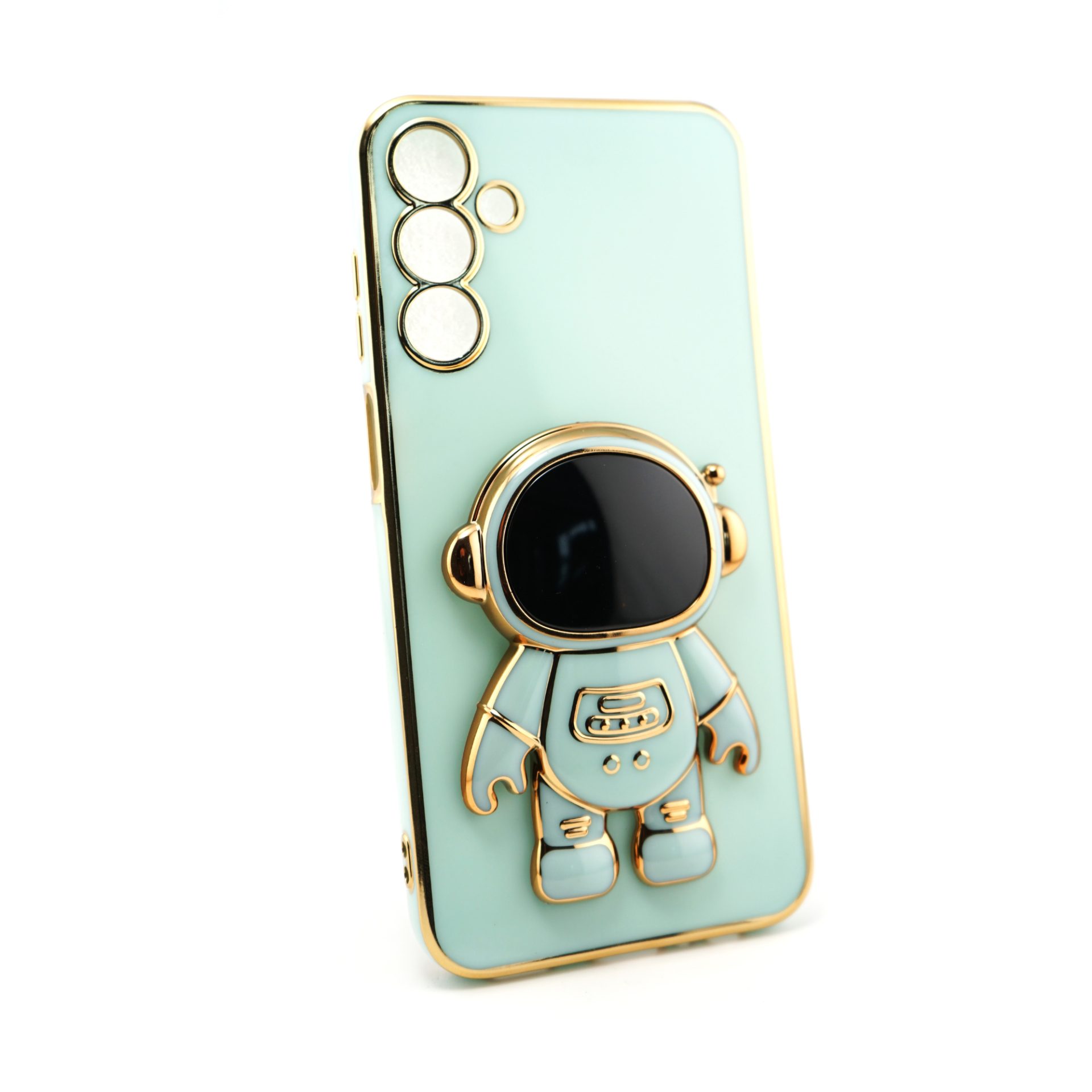 Husa de Protectie 2 in 1, Flippy, Husa de Protectie pentru Samsung Galaxy A15/A15 5G, Model Astronaut cu Suport, din TPU, Verde