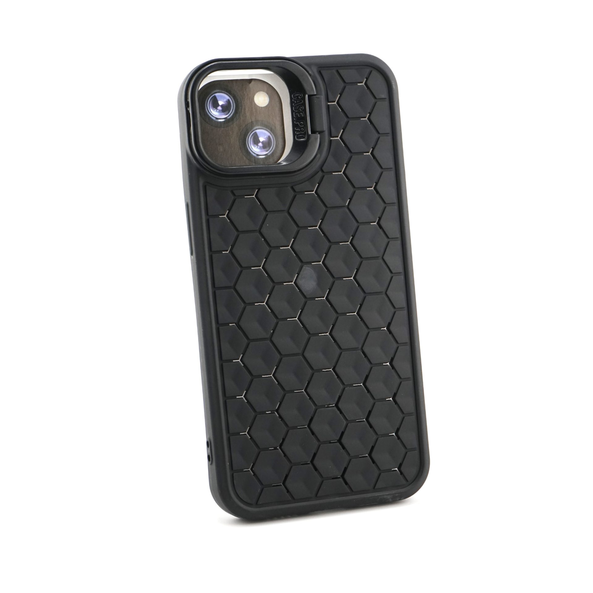 Husa de Protectie TPU, Flippy, pentru Apple iPhone 15, 3D Cube, cu Inel, Protectie Camera, Antisoc, Antizgariere, Antialunecare, Acoperire Completa, Negru