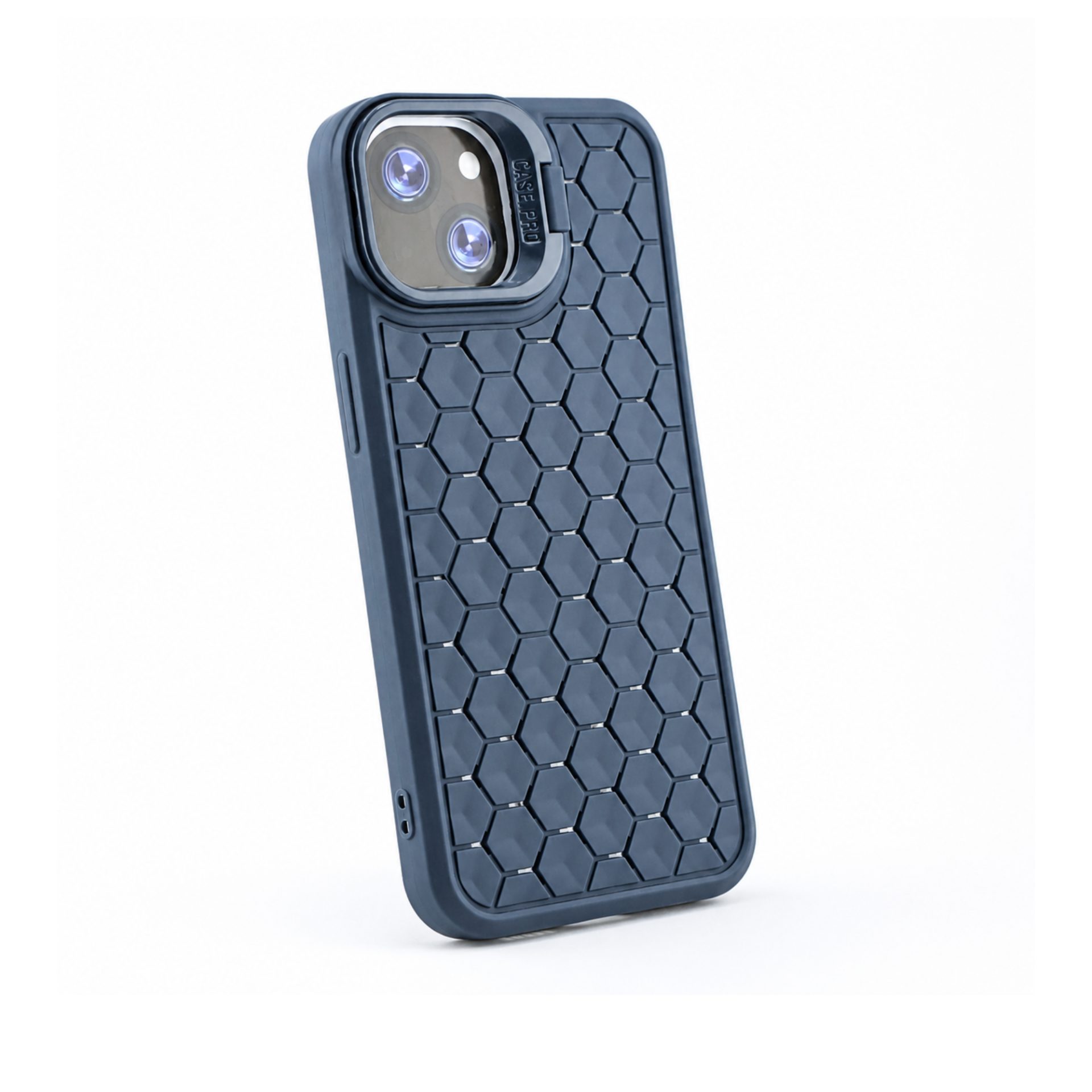 Husa de Protectie TPU, Flippy, pentru Apple iPhone 15, 3D Cube, cu Inel, Protectie Camera, Antisoc, Antizgariere, Antialunecare, Acoperire Completa, Albastru