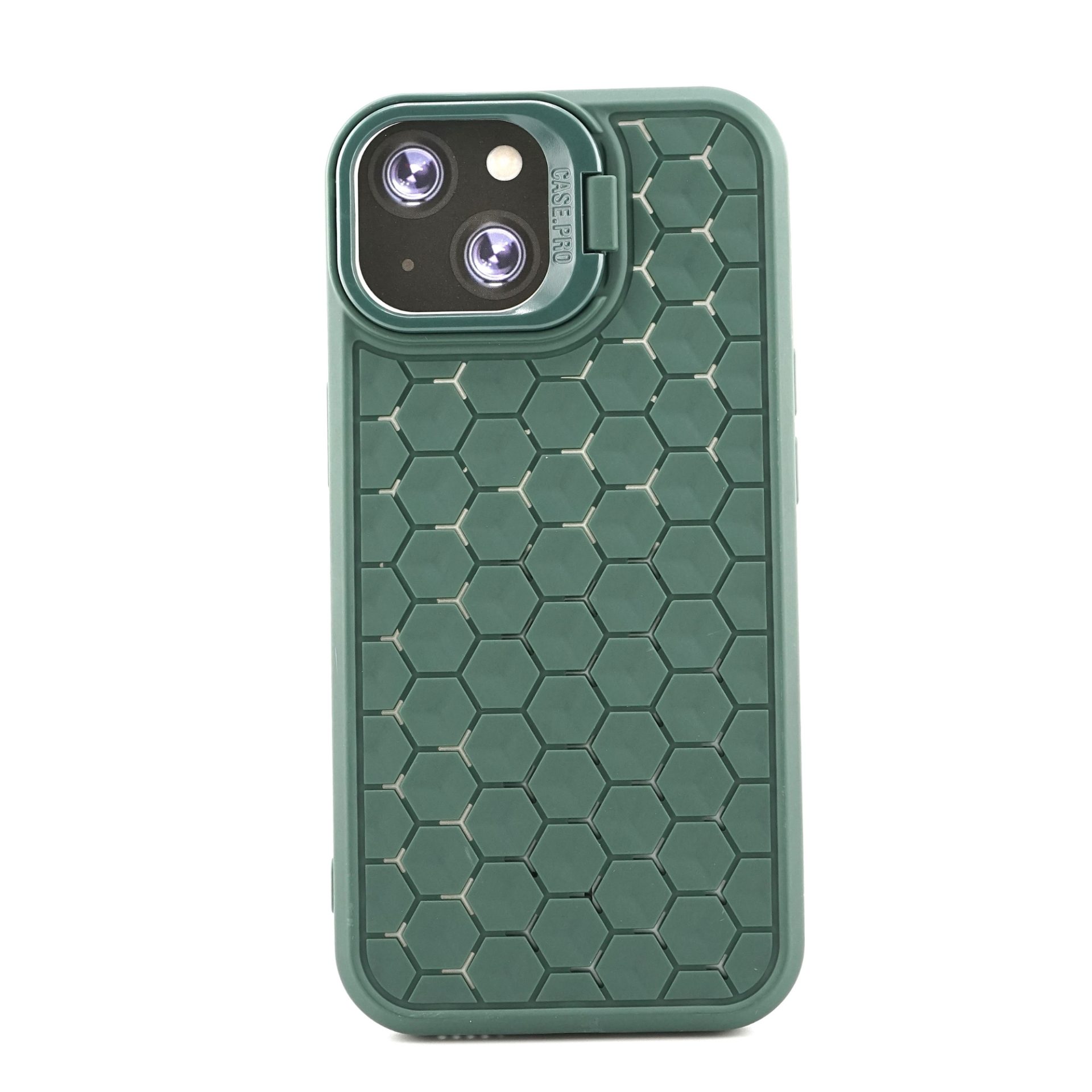 Husă Flippy TPU iPhone 15 3D Cube verde cu protecție cameră