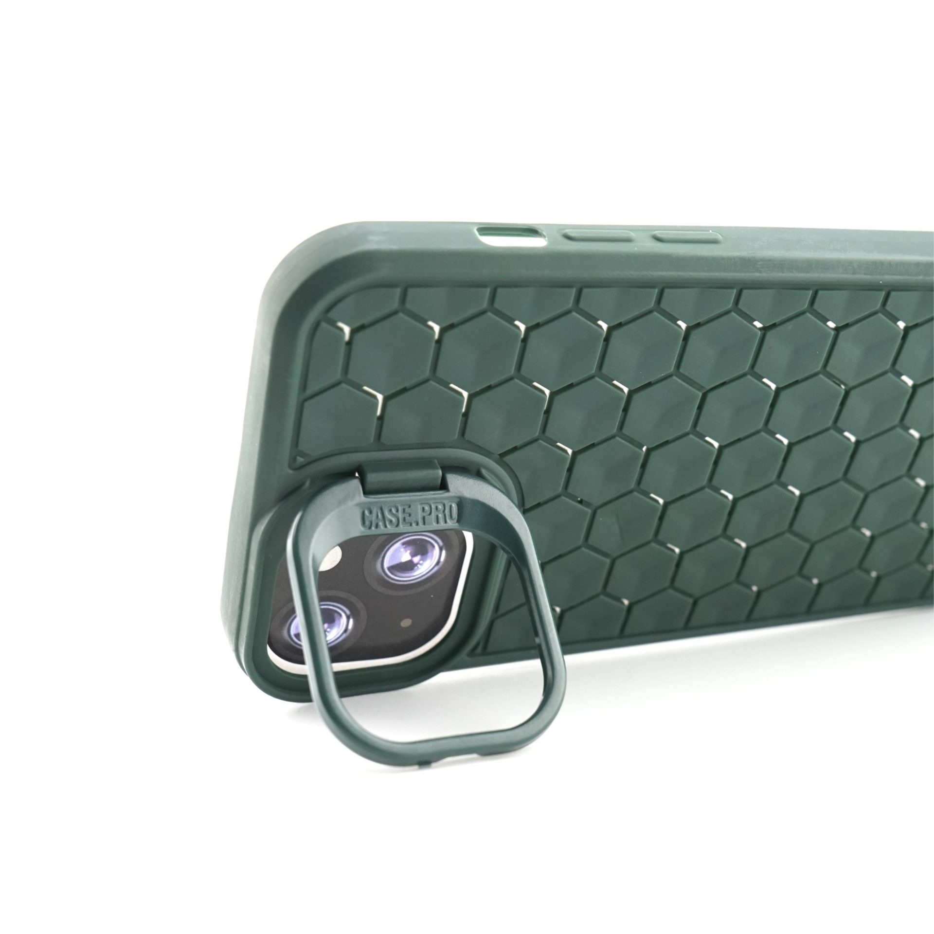 Husa de Protectie TPU, Flippy, pentru Apple iPhone 15 Plus, 3D Cube, cu Inel, Protectie Camera, Antisoc, Antizgariere, Antialunecare, Acoperire Completa, Verde