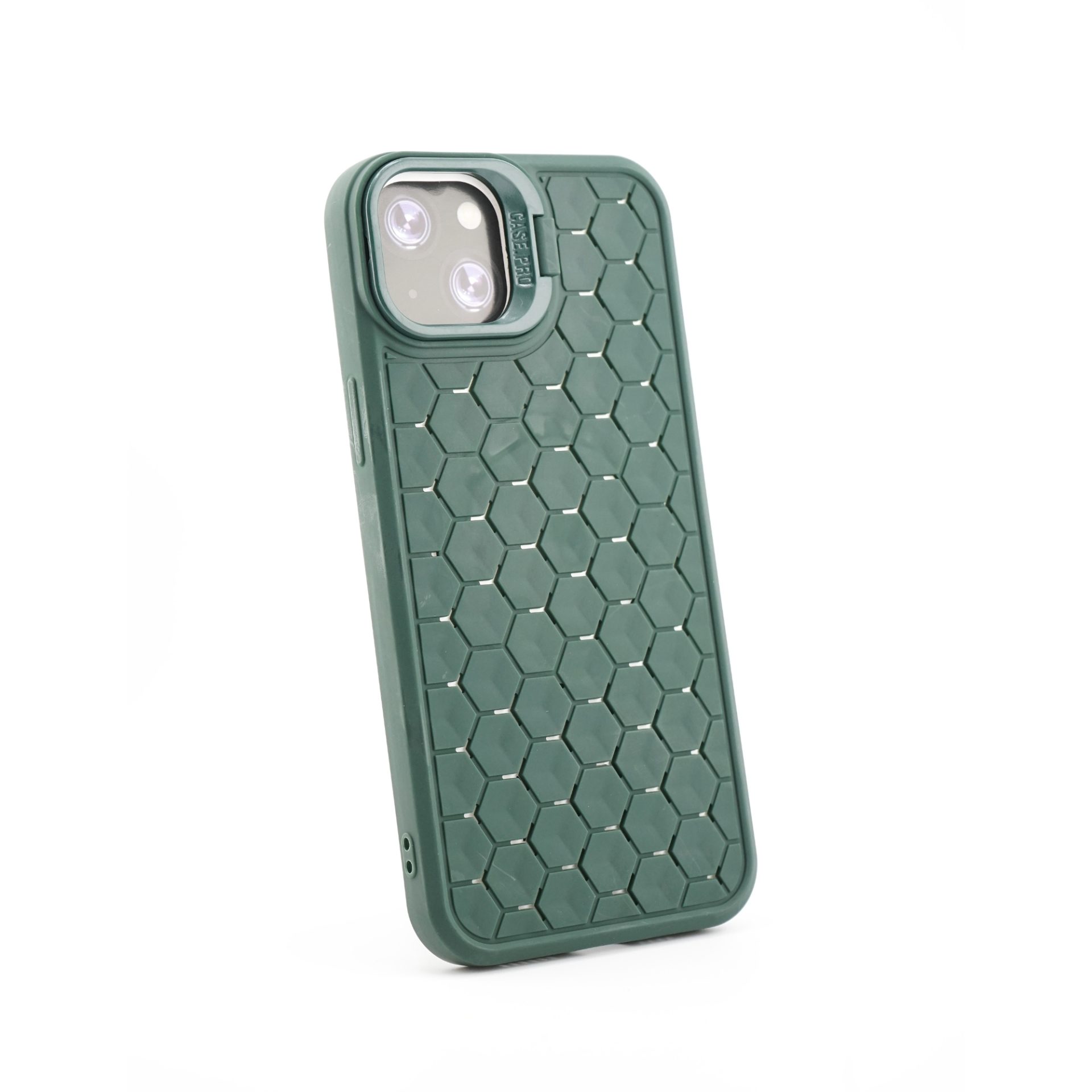 Husa de Protectie TPU, Flippy, pentru Apple iPhone 15 Plus, 3D Cube, cu Inel, Protectie Camera, Antisoc, Antizgariere, Antialunecare, Acoperire Completa, Verde