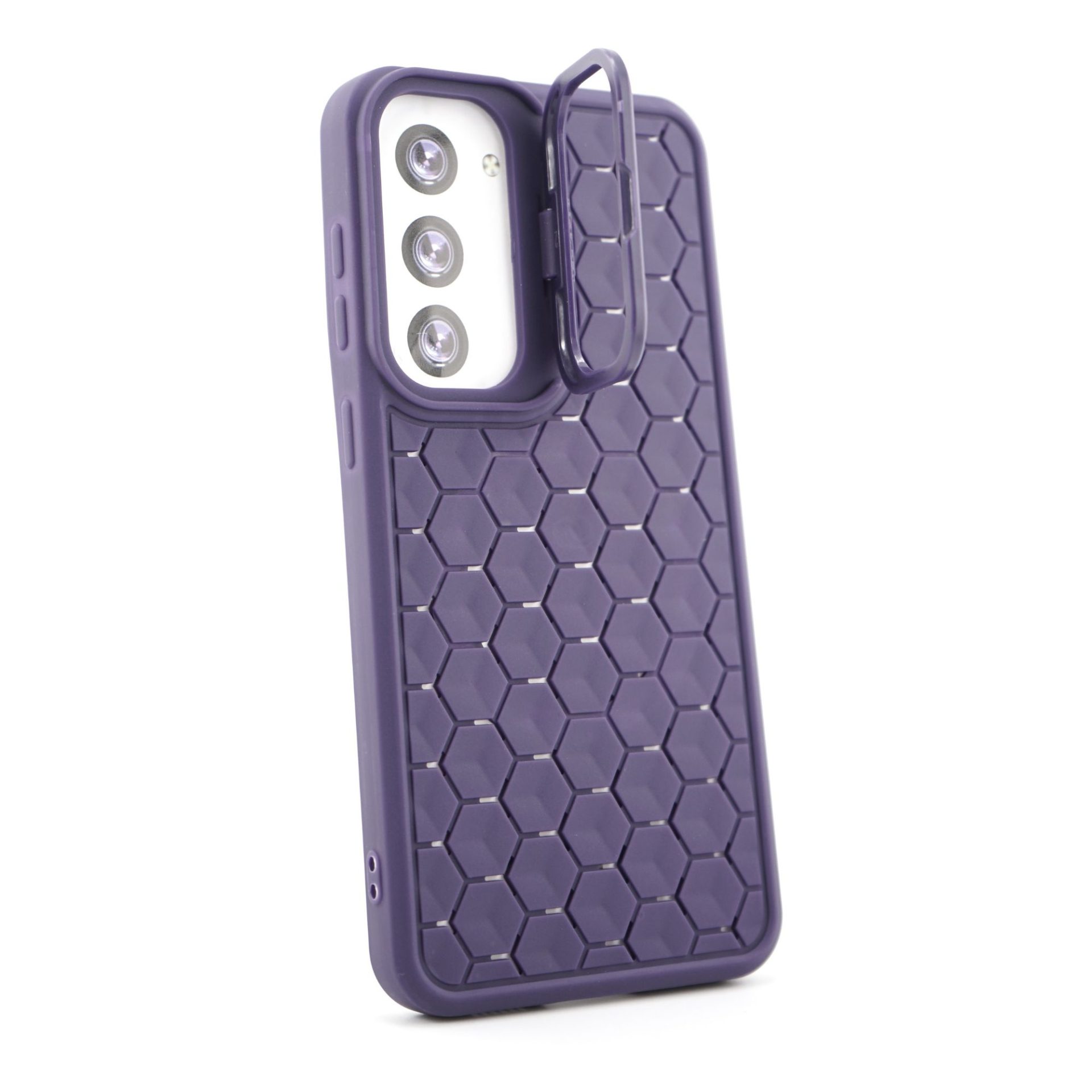 Husa de Protectie TPU, Flippy, pentru Samsung Galaxy S24 Plus, 3D Cube, cu Inel, Protectie Camera, Antisoc, Antizgariere, Antialunecare, Acoperire Completa, Mov