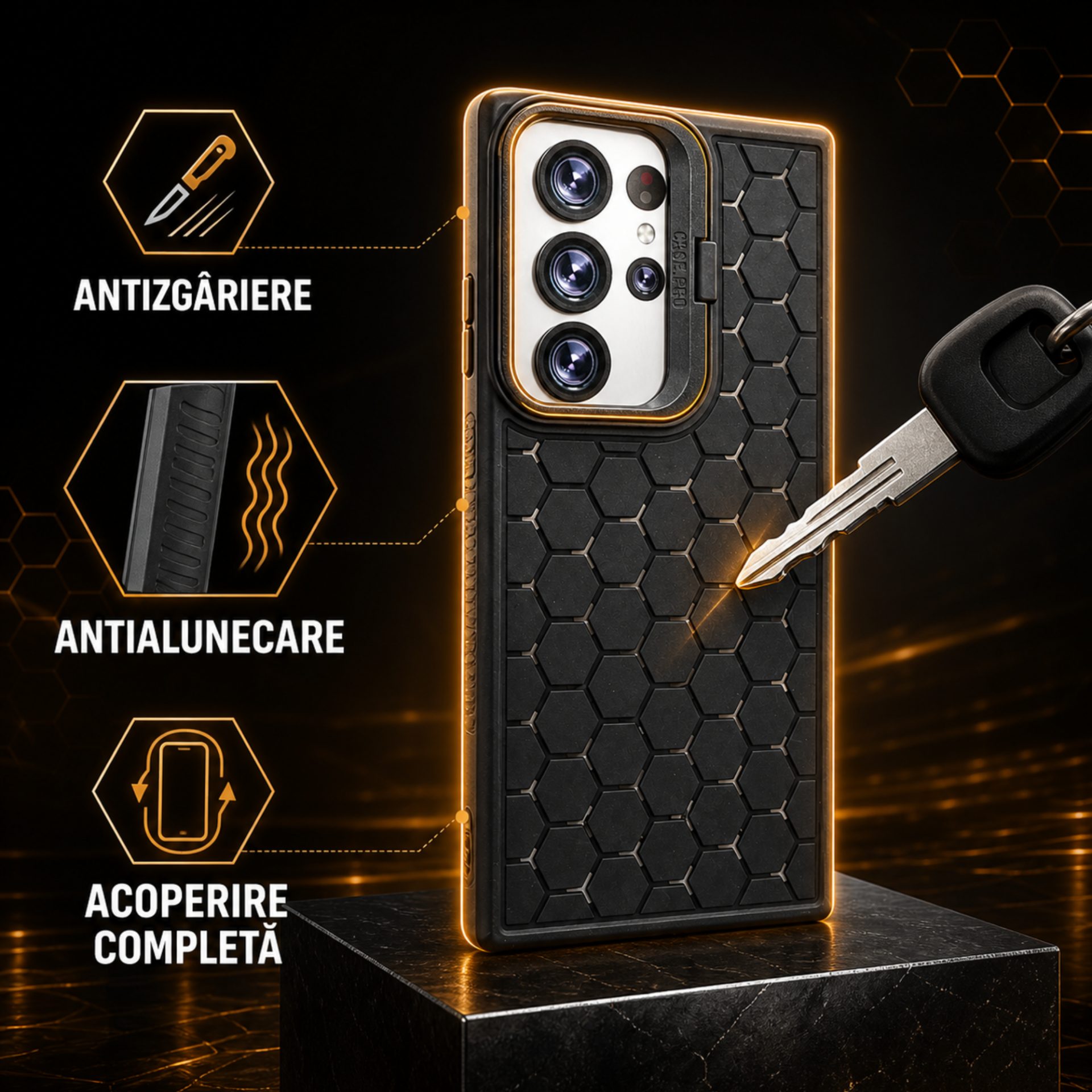 Detaliu inel protector și design 3D Cube
