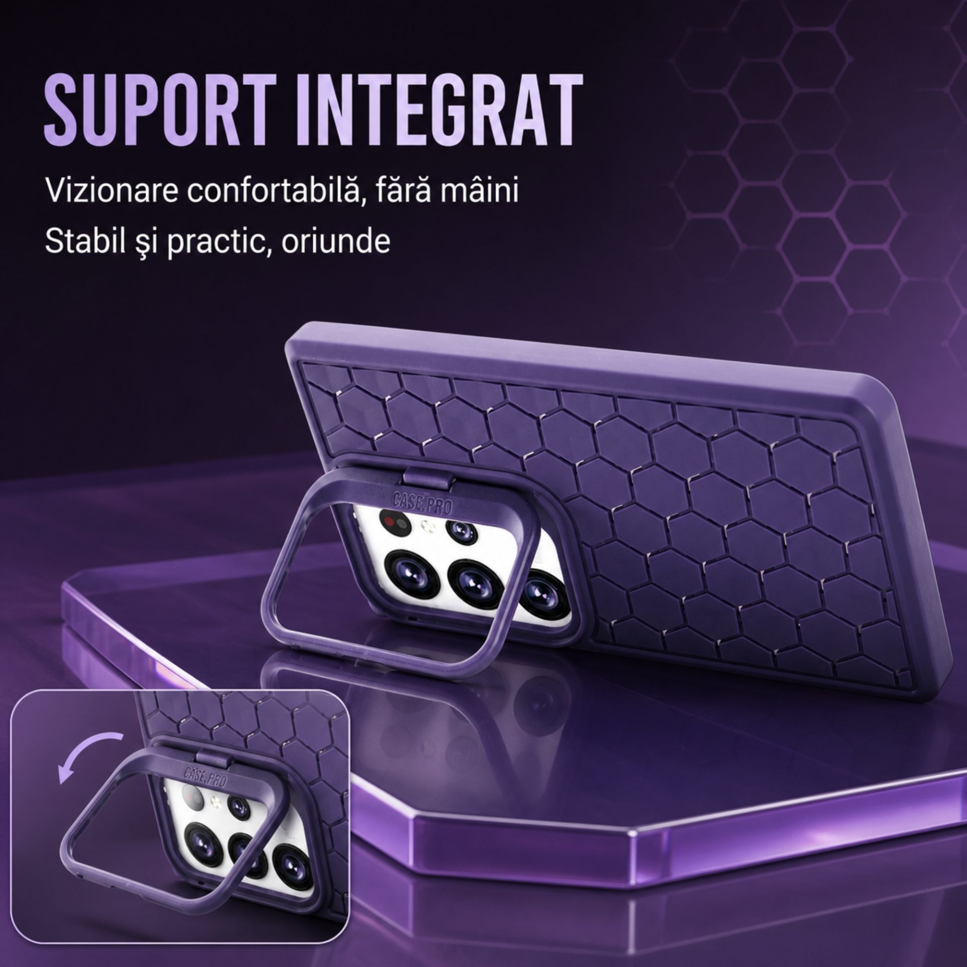 Design texturat hexagonal husă Flippy