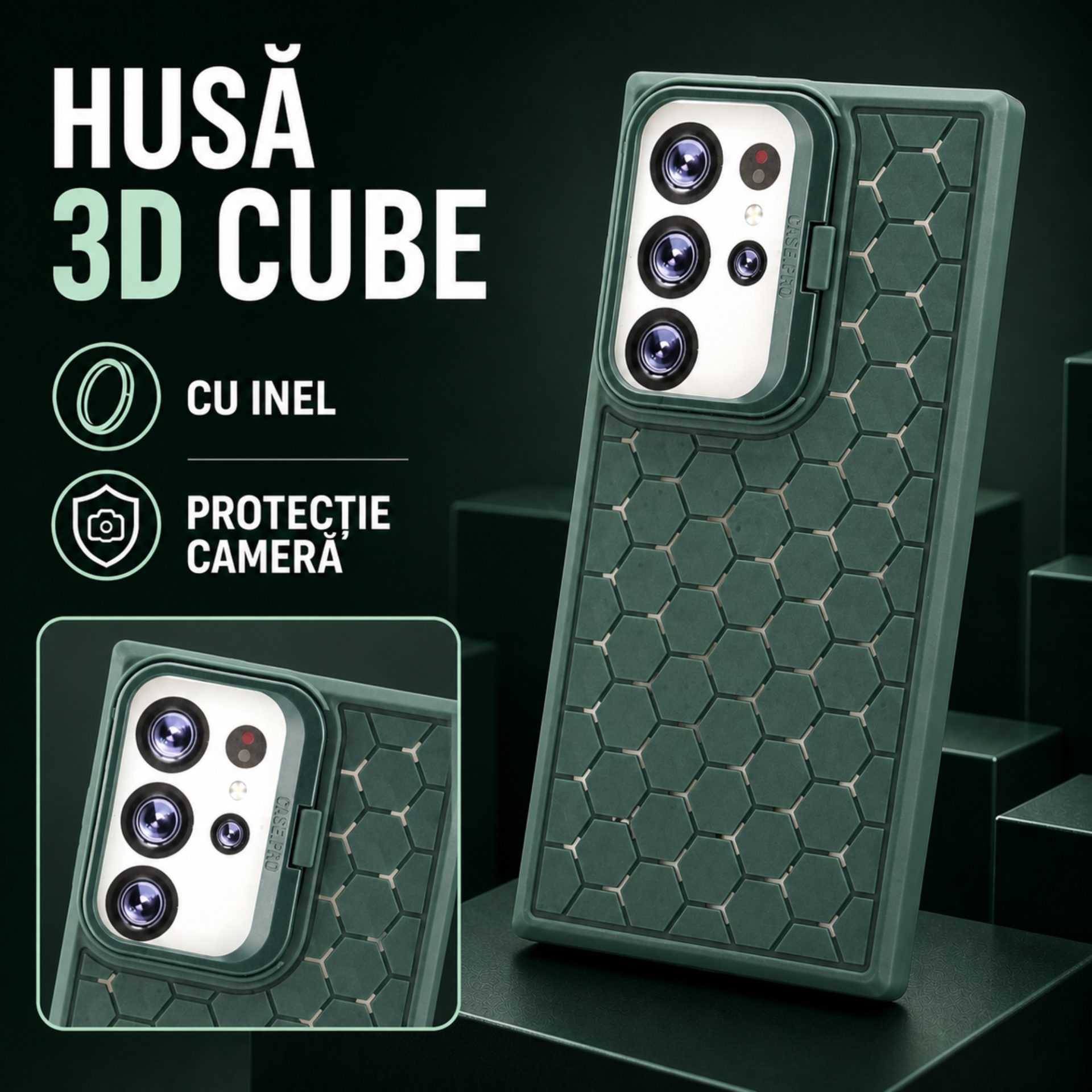 Detaliu textura antiderapantă husa Galaxy S23 Ultra
