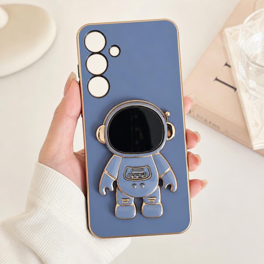 Husa de Protectie 2 in 1, Flippy, Husa de Protectie pentru Samsung Galaxy A15/A15 5G, Model Astronaut cu Suport, din TPU, Albastru