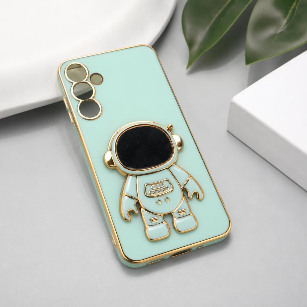 Husa de Protectie 2 in 1, Flippy, Husa de Protectie pentru Samsung Galaxy A15/A15 5G, Model Astronaut cu Suport, din TPU, Verde