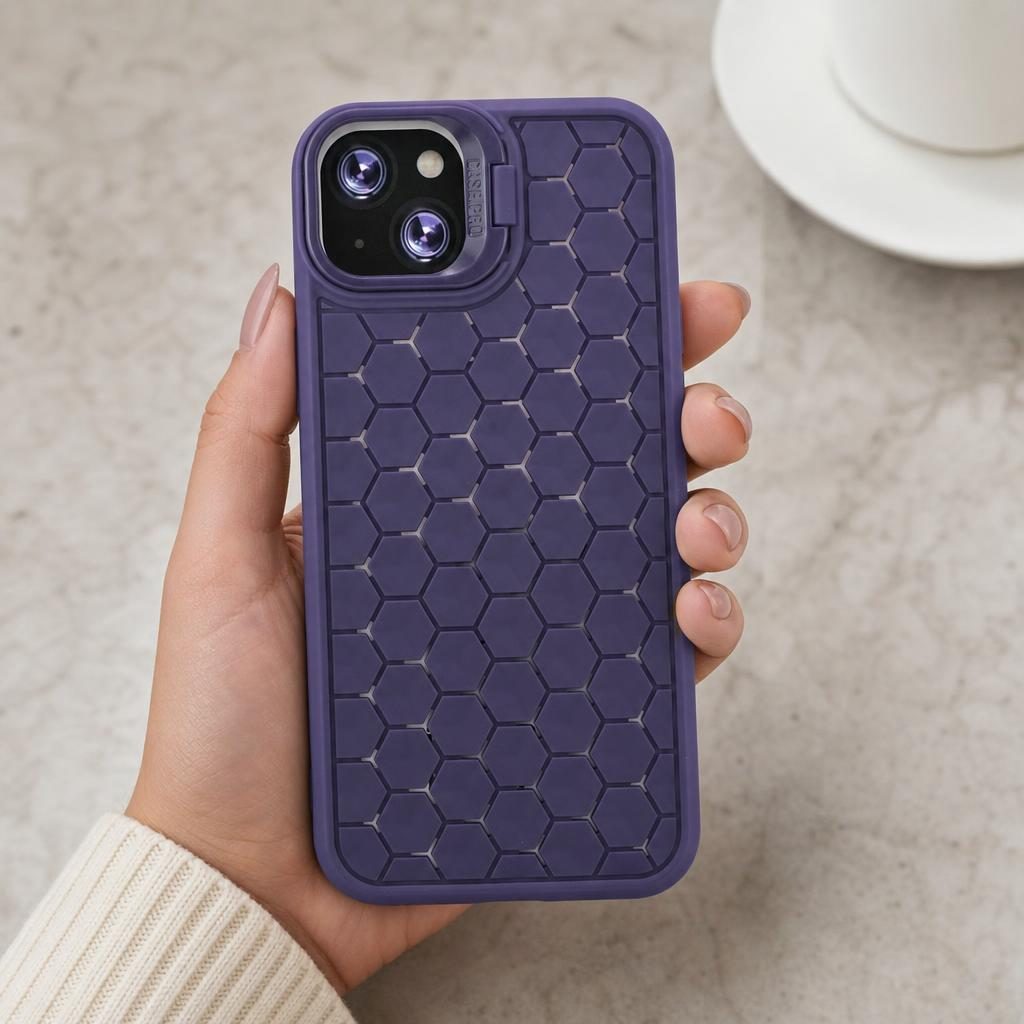 Husa de Protectie TPU, Flippy, pentru Apple iPhone 15 Plus, 3D Cube, cu Inel, Protectie Camera, Antisoc, Antizgariere, Antialunecare, Acoperire Completa, Mov