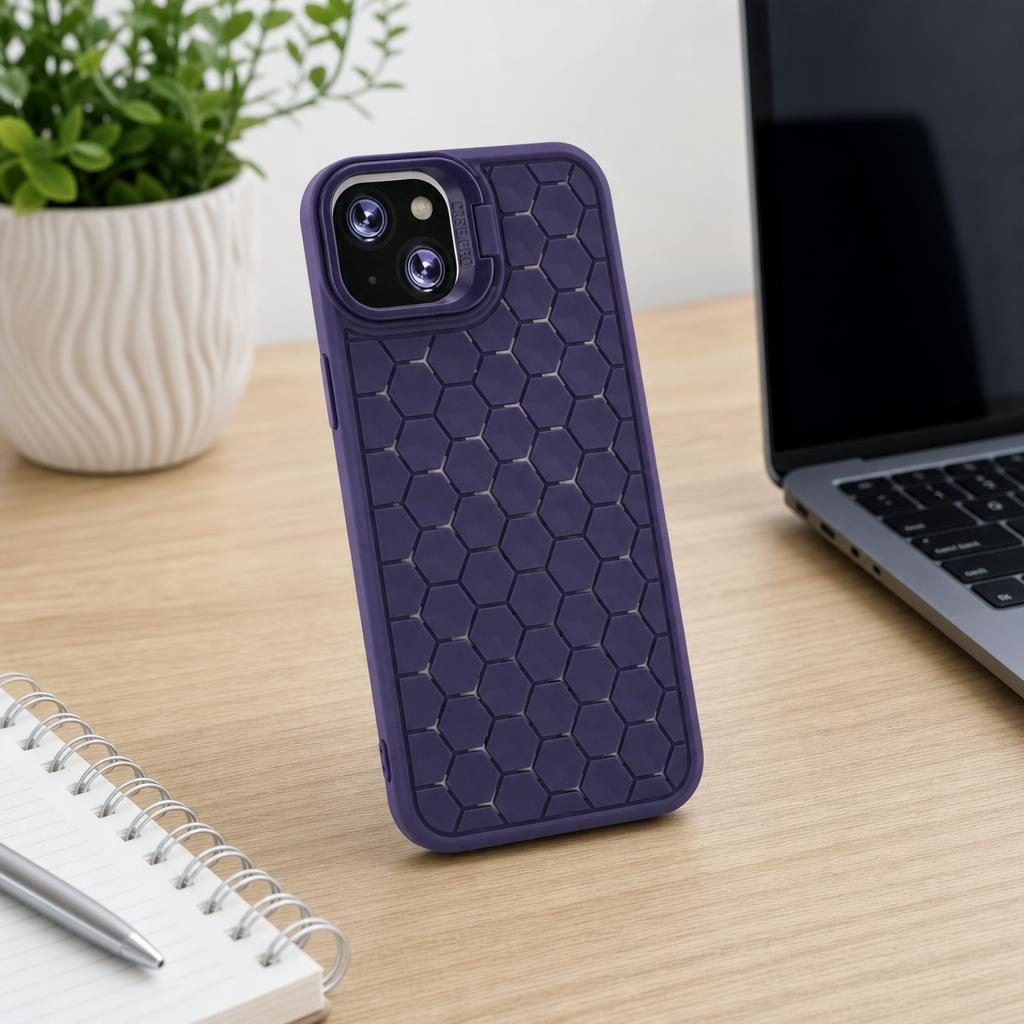 Husa de Protectie TPU, Flippy, pentru Apple iPhone 15 Plus, 3D Cube, cu Inel, Protectie Camera, Antisoc, Antizgariere, Antialunecare, Acoperire Completa, Mov