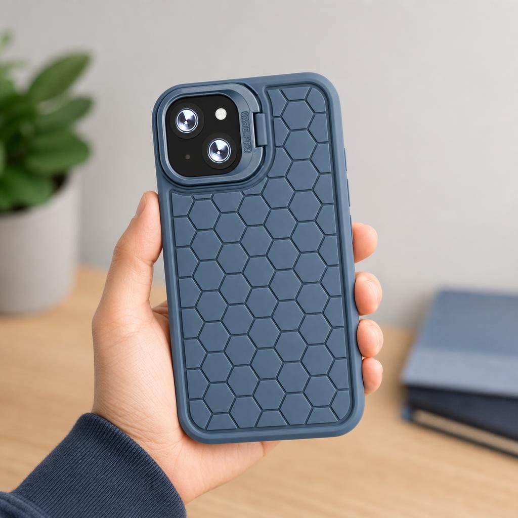 Husa de Protectie TPU, Flippy, pentru Apple iPhone 14, 3D Cube, cu Inel, Protectie Camera, Antisoc, Antizgariere, Antialunecare, Acoperire Completa, Albastru