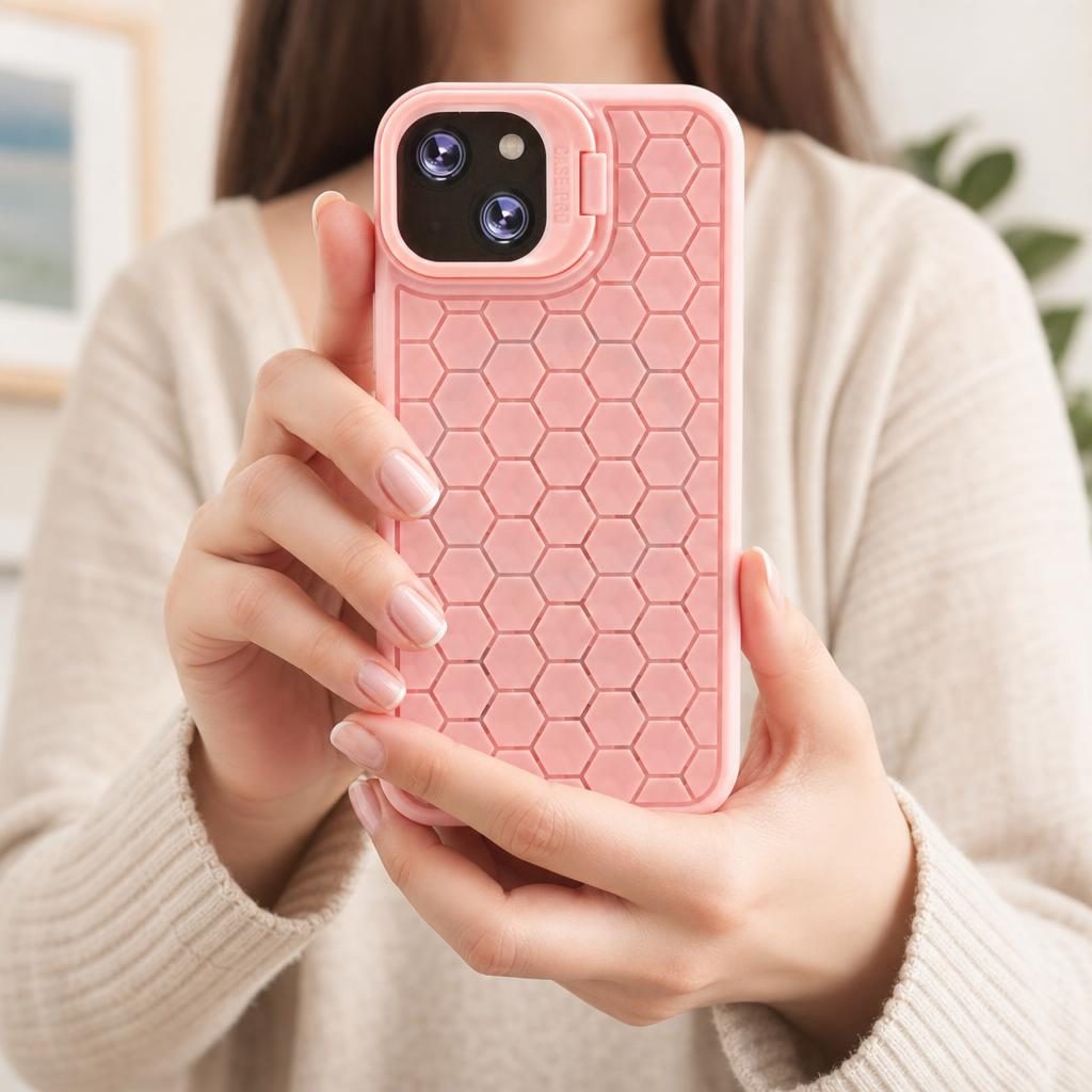 Husa de Protectie TPU, Flippy, pentru Apple iPhone 14, 3D Cube, cu Inel, Protectie Camera, Antisoc, Antizgariere, Antialunecare, Acoperire Completa, Roz