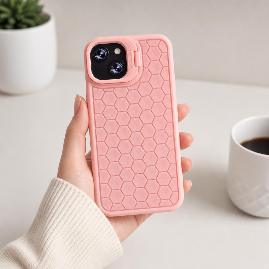Husa de Protectie TPU, Flippy, pentru Apple iPhone 14, 3D Cube, cu Inel, Protectie Camera, Antisoc, Antizgariere, Antialunecare, Acoperire Completa, Roz