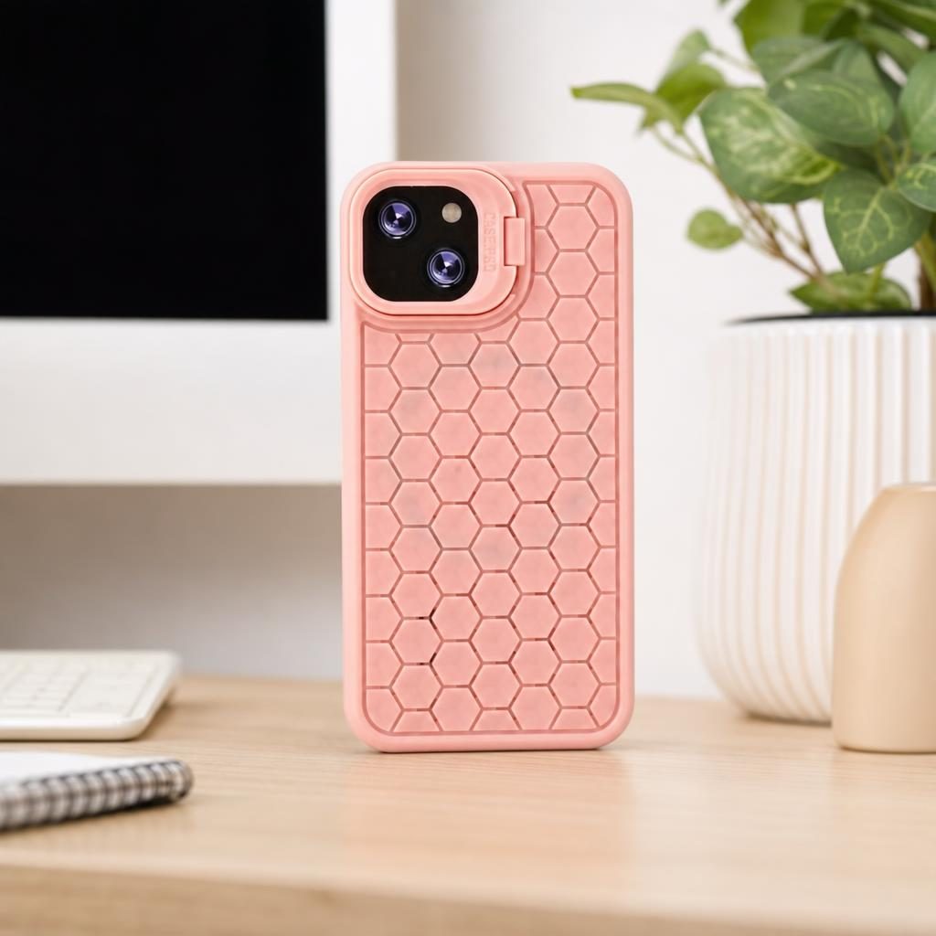 Husa de Protectie TPU, Flippy, pentru Apple iPhone 14, 3D Cube, cu Inel, Protectie Camera, Antisoc, Antizgariere, Antialunecare, Acoperire Completa, Roz