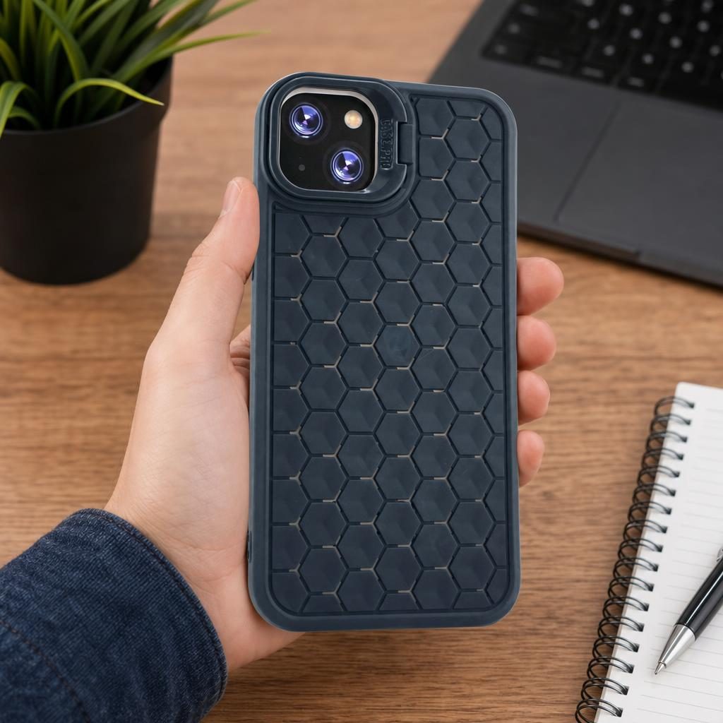 Husa de Protectie TPU, Flippy, pentru Apple iPhone 14 Plus, 3D Cube, cu Inel, Protectie Camera, Antisoc, Antizgariere, Antialunecare, Acoperire Completa, Albastru