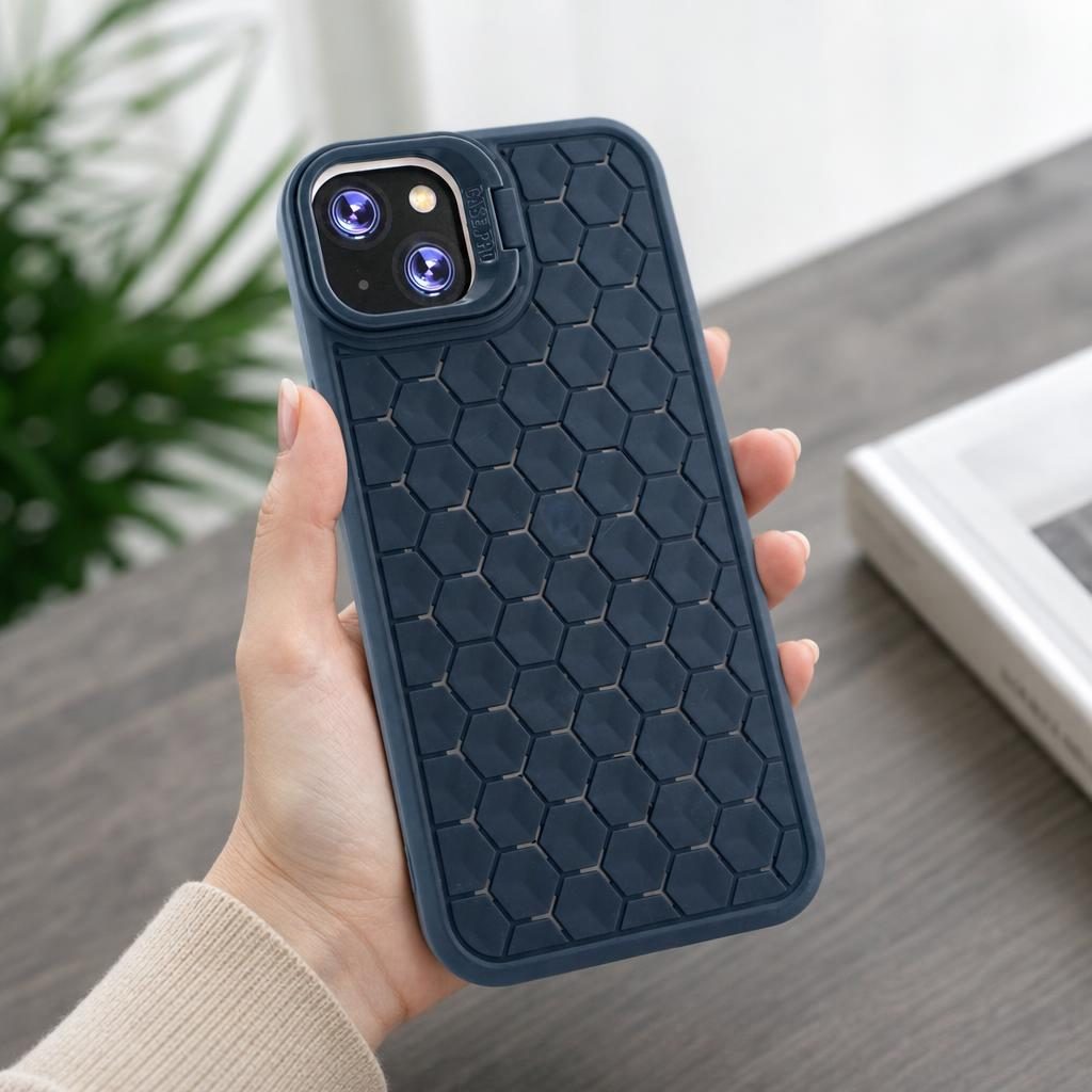 Husa de Protectie TPU, Flippy, pentru Apple iPhone 14 Plus, 3D Cube, cu Inel, Protectie Camera, Antisoc, Antizgariere, Antialunecare, Acoperire Completa, Albastru