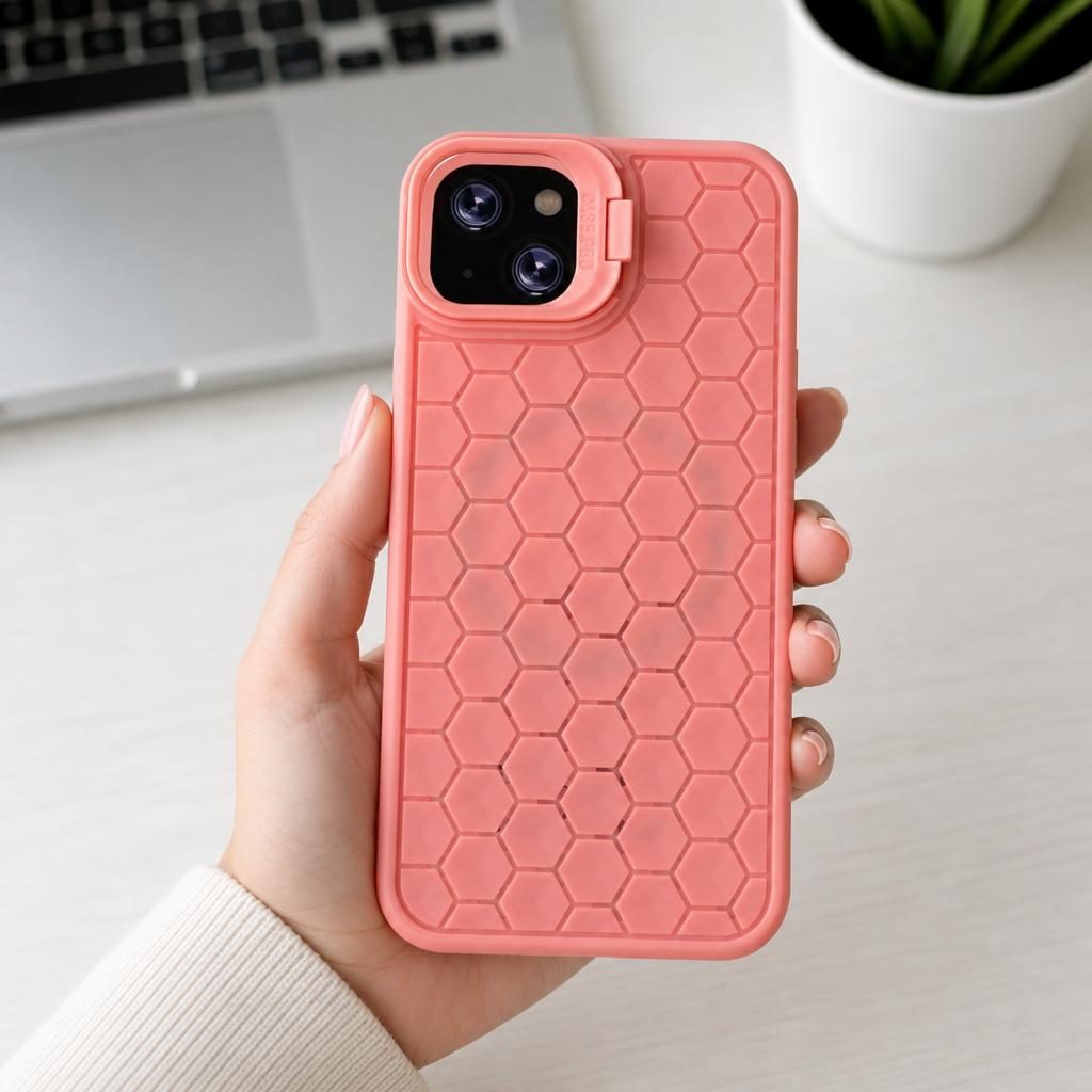 Husa de Protectie TPU, Flippy, pentru Apple iPhone 14 Plus, 3D Cube, cu Inel, Protectie Camera, Antisoc, Antizgariere, Antialunecare, Acoperire Completa, Roz