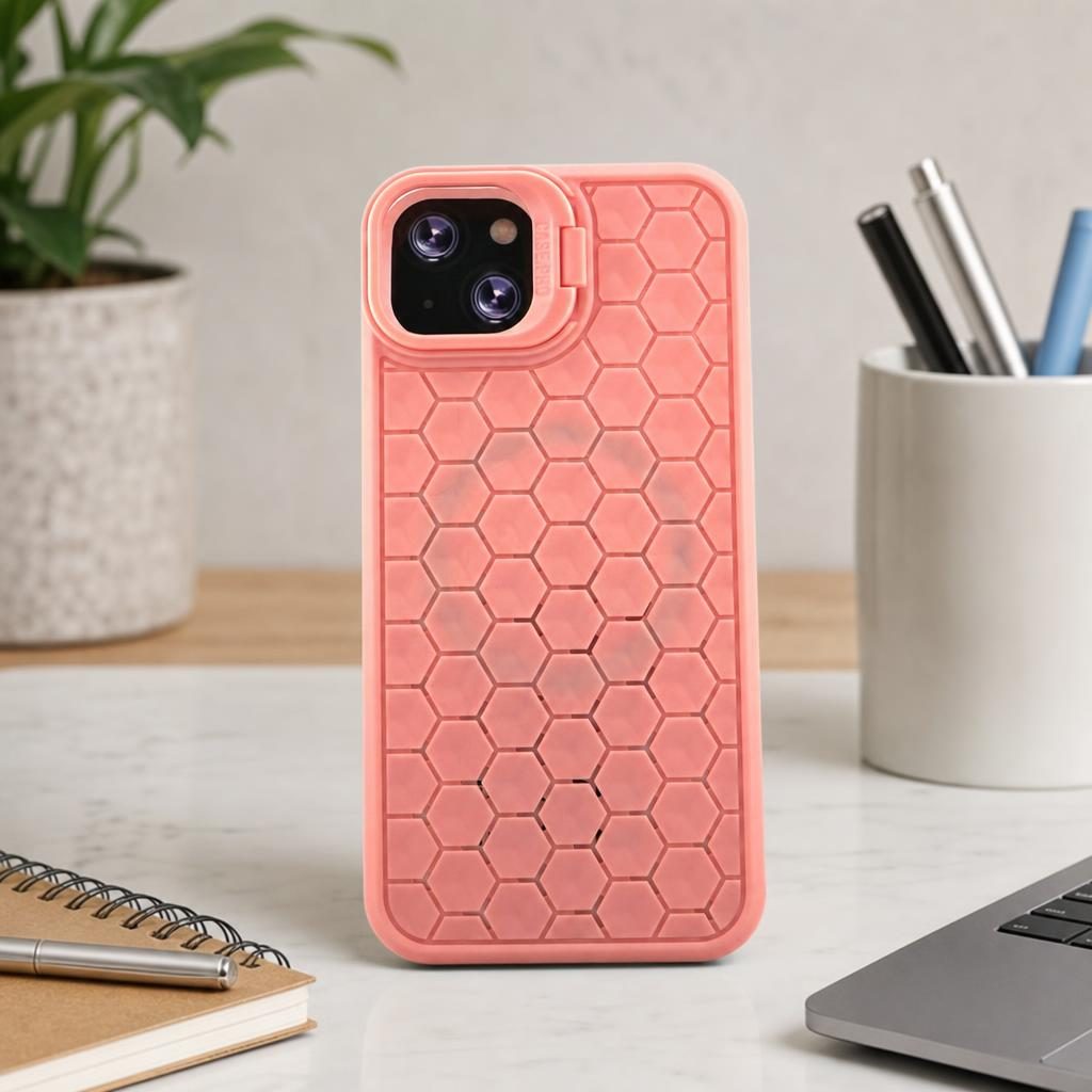 Husa de Protectie TPU, Flippy, pentru Apple iPhone 14 Plus, 3D Cube, cu Inel, Protectie Camera, Antisoc, Antizgariere, Antialunecare, Acoperire Completa, Roz