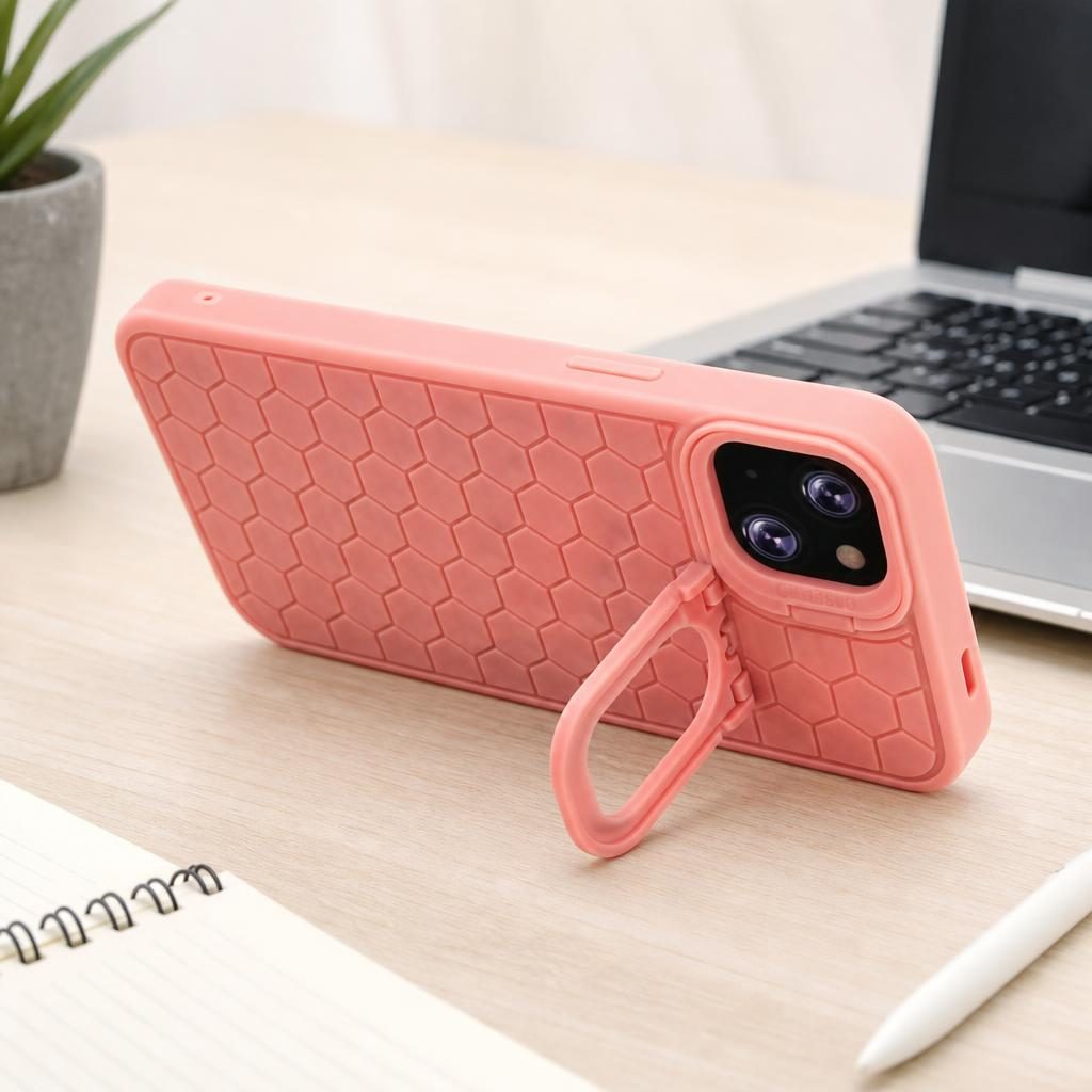 Husa de Protectie TPU, Flippy, pentru Apple iPhone 14 Plus, 3D Cube, cu Inel, Protectie Camera, Antisoc, Antizgariere, Antialunecare, Acoperire Completa, Roz