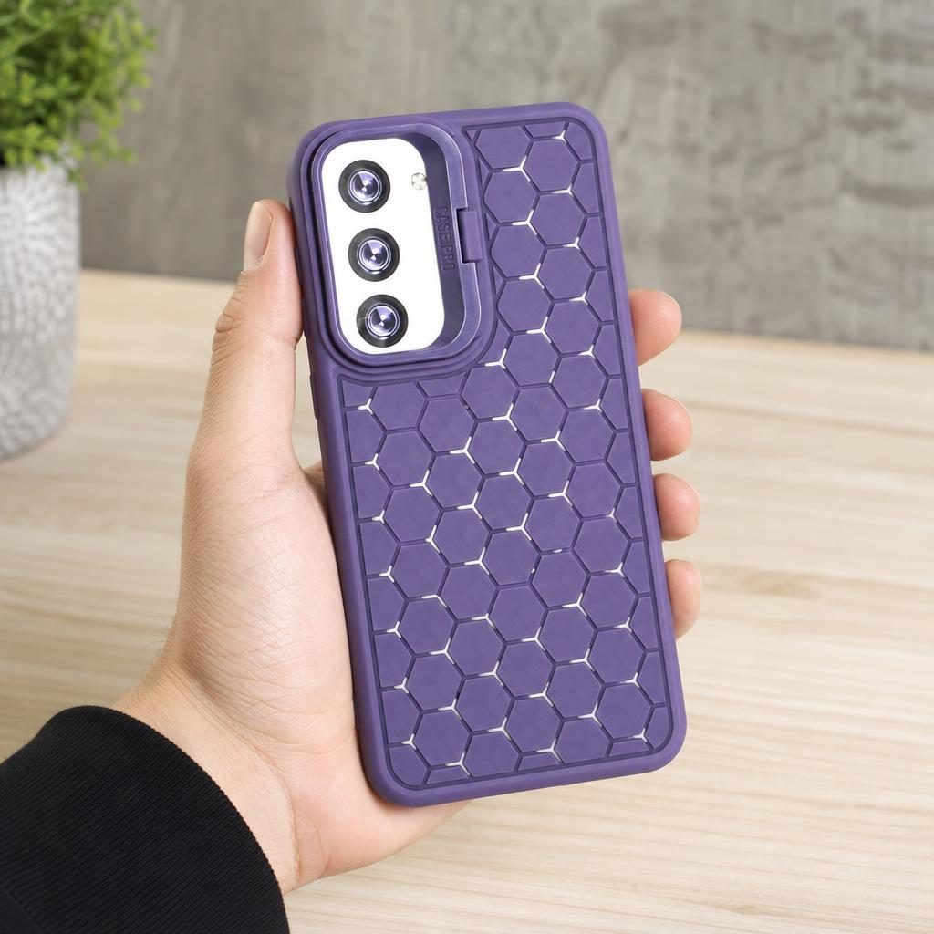 Husa de Protectie TPU, Flippy, pentru Samsung Galaxy S24 Plus, 3D Cube, cu Inel, Protectie Camera, Antisoc, Antizgariere, Antialunecare, Acoperire Completa, Mov