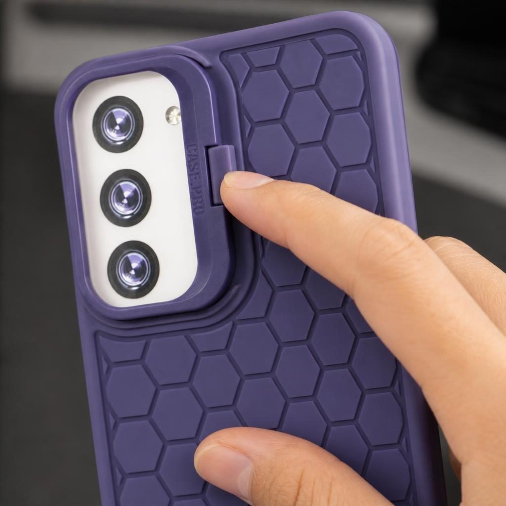 Husa de Protectie TPU, Flippy, pentru Samsung Galaxy S24 Plus, 3D Cube, cu Inel, Protectie Camera, Antisoc, Antizgariere, Antialunecare, Acoperire Completa, Mov