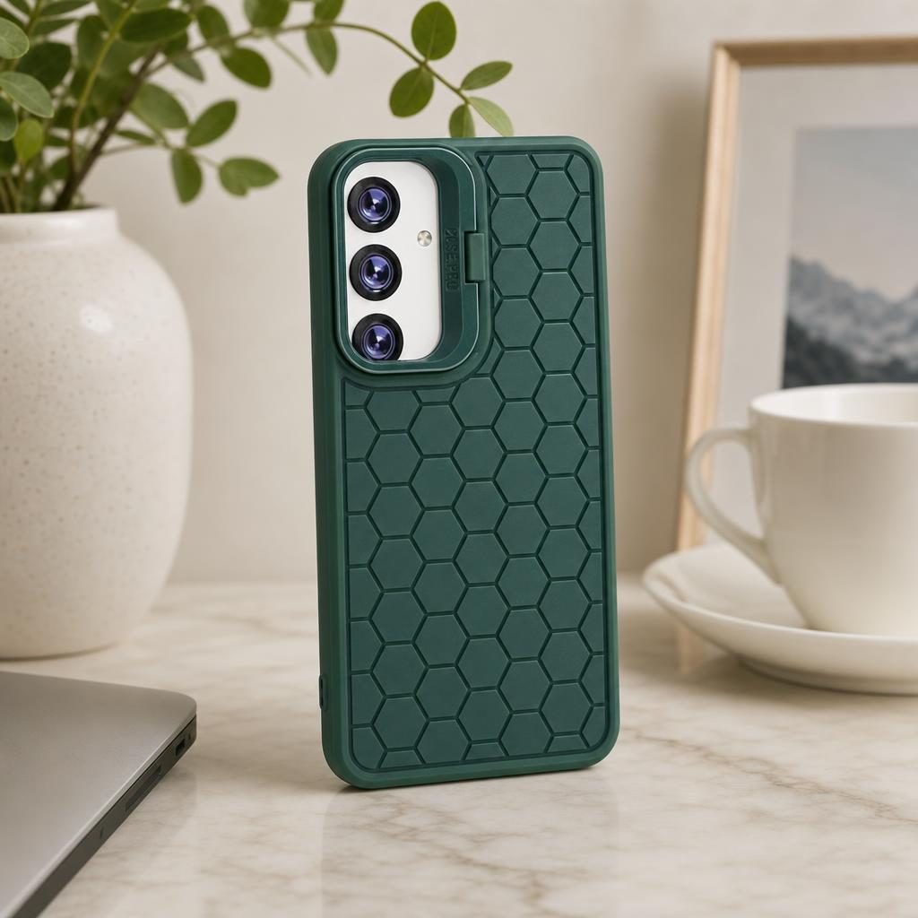 Husa de Protectie TPU, Flippy, pentru Samsung Galaxy S24 Plus, 3D Cube, cu Inel, Protectie Camera, Antisoc, Antizgariere, Antialunecare, Acoperire Completa, Verde