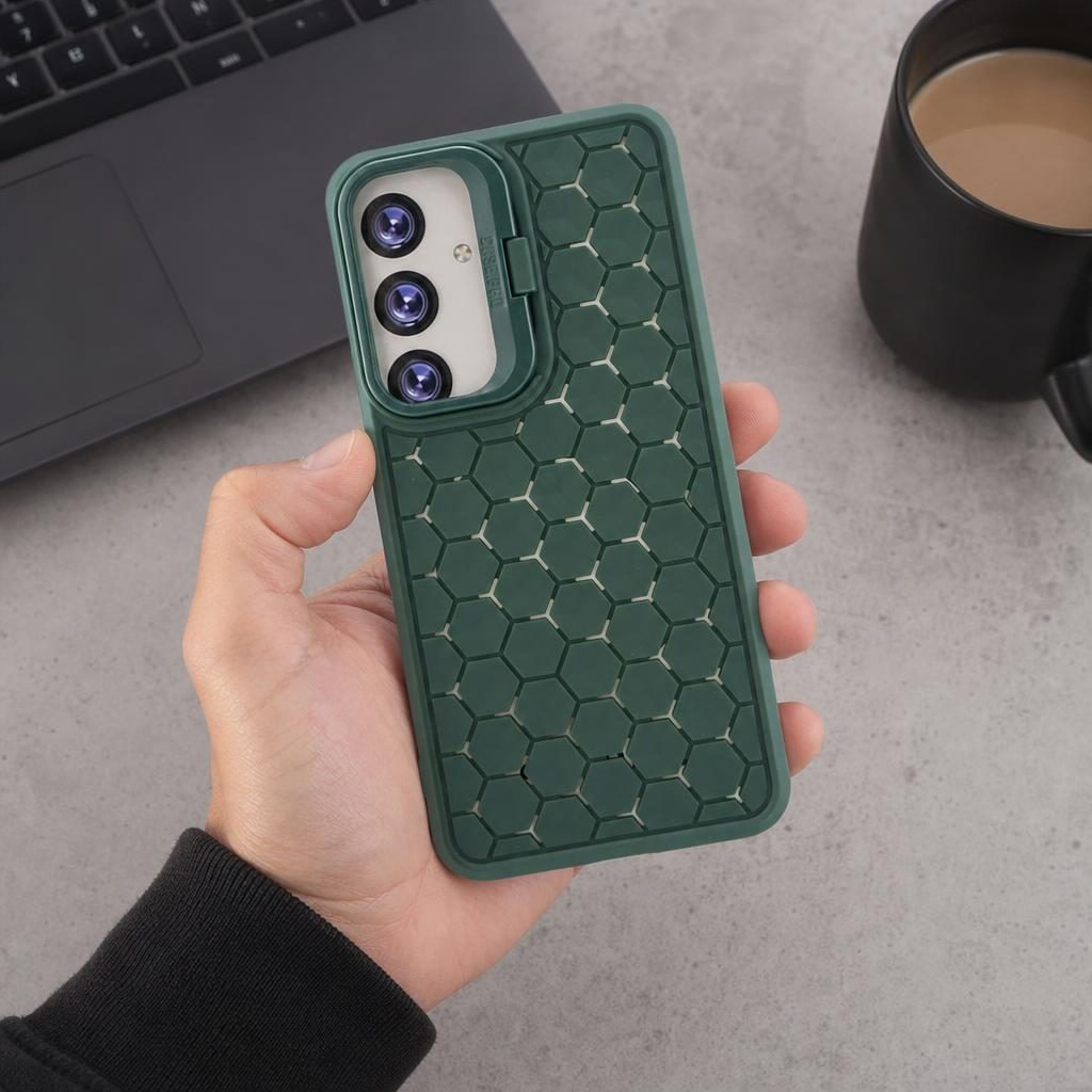 Husa de Protectie TPU, Flippy, pentru Samsung Galaxy S24 Plus, 3D Cube, cu Inel, Protectie Camera, Antisoc, Antizgariere, Antialunecare, Acoperire Completa, Verde