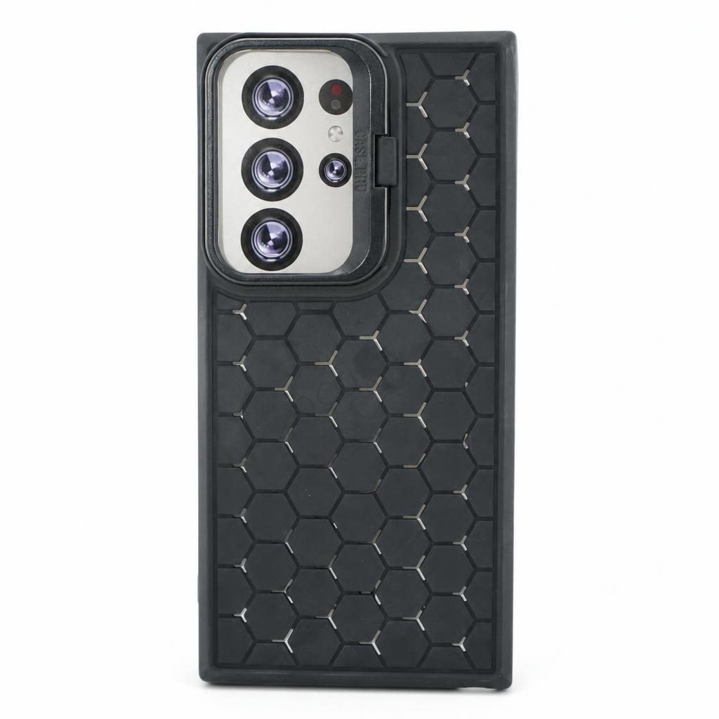 Husa Samsung Galaxy S24 Ultra, HoneyComb Bracket, functie stand, neagra