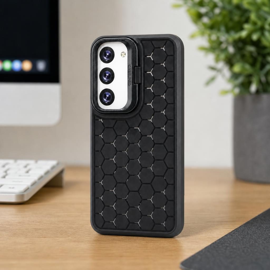 Husa de Protectie TPU, Flippy, pentru Samsung Galaxy S23, 3D Cube, cu Inel, Protectie Camera, Antisoc, Antizgariere, Antialunecare, Acoperire Completa, Negru