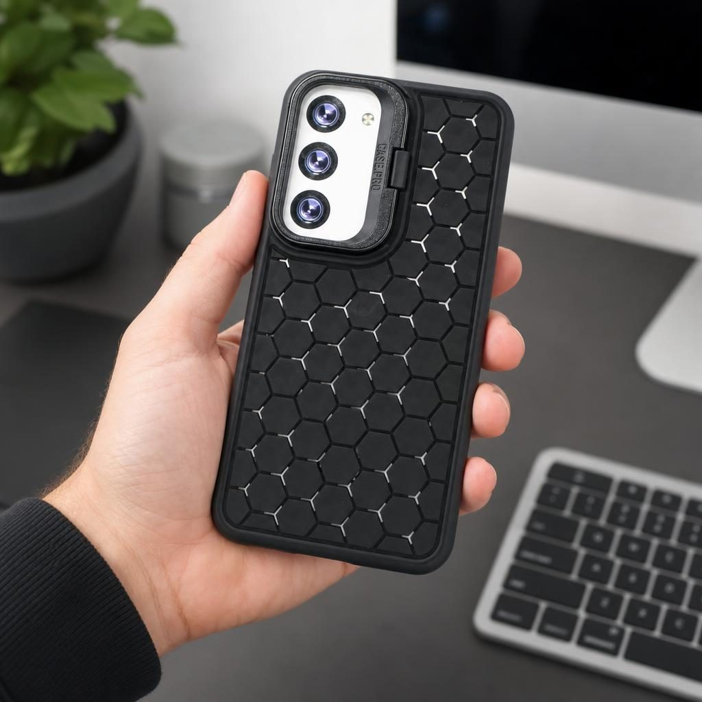 Husa de Protectie TPU, Flippy, pentru Samsung Galaxy S23, 3D Cube, cu Inel, Protectie Camera, Antisoc, Antizgariere, Antialunecare, Acoperire Completa, Negru