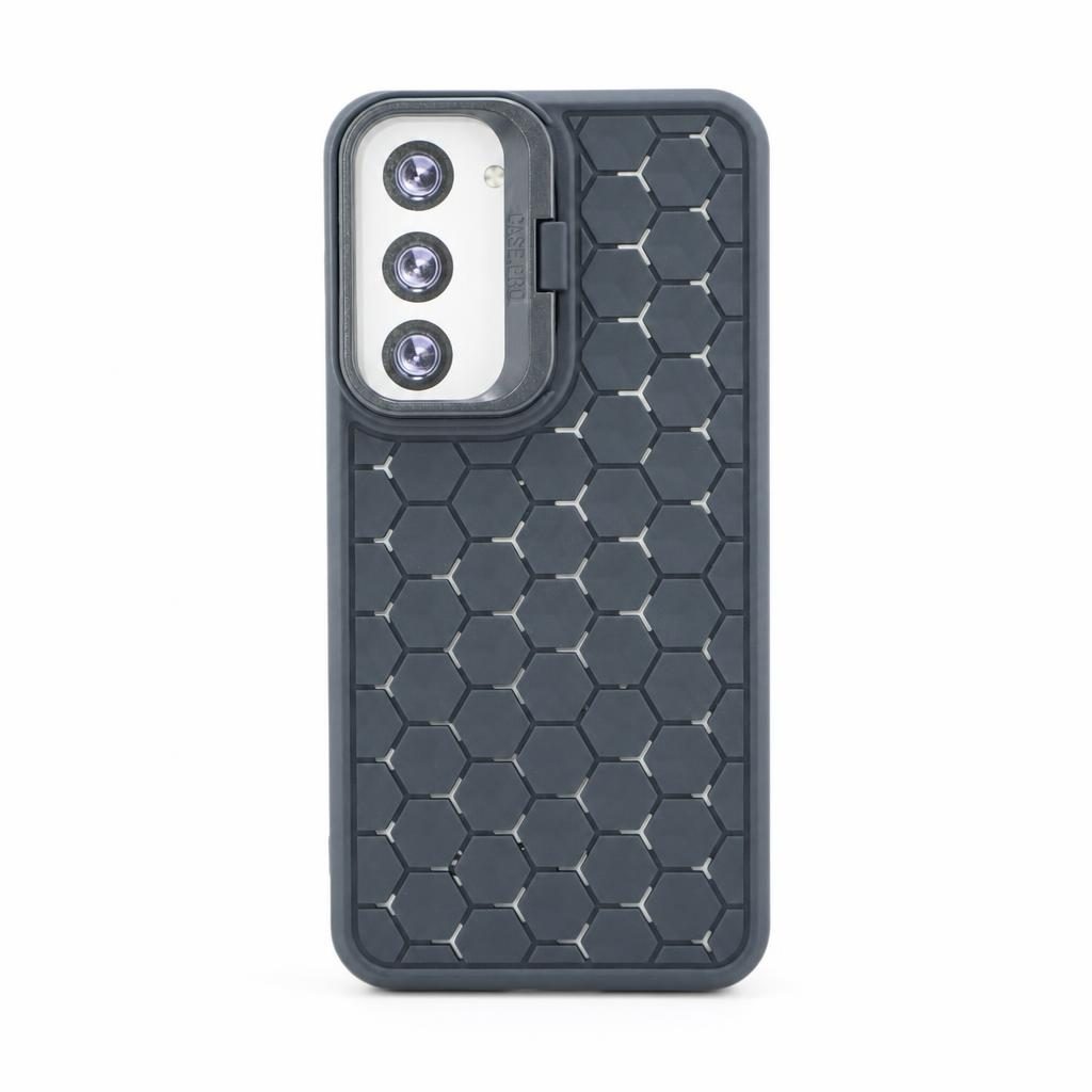 Husa Samsung Galaxy S23, HoneyComb Bracket, functie stand, albastru inchis