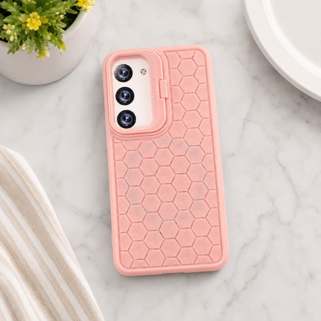 Husa de Protectie TPU, Flippy, pentru Samsung Galaxy S23, 3D Cube, cu Inel, Protectie Camera, Antisoc, Antizgariere, Antialunecare, Acoperire Completa, Roz