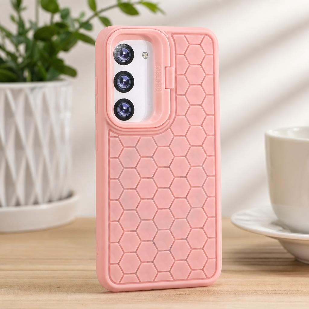 Husa de Protectie TPU, Flippy, pentru Samsung Galaxy S23, 3D Cube, cu Inel, Protectie Camera, Antisoc, Antizgariere, Antialunecare, Acoperire Completa, Roz